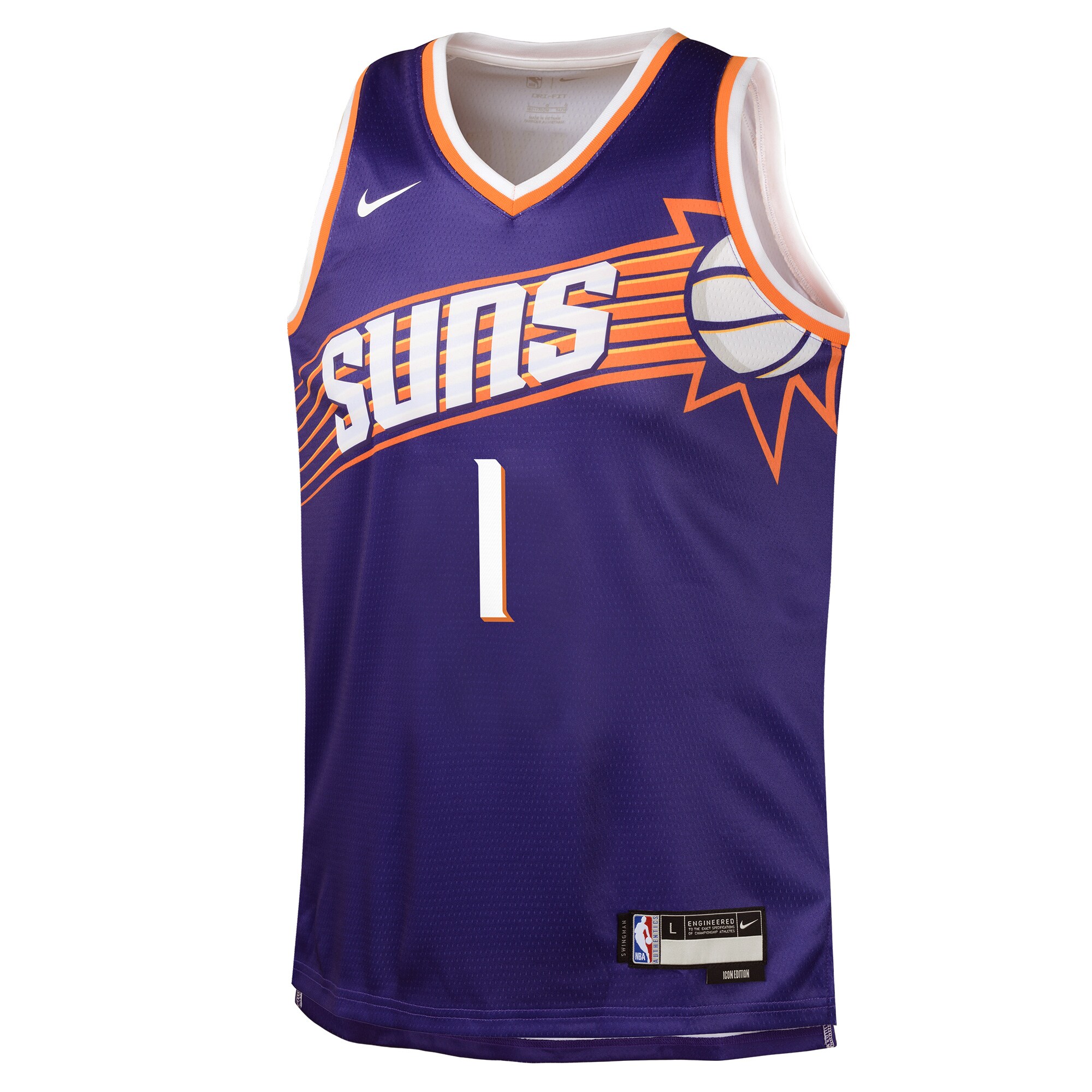 Devin Booker Phoenix Suns Nike Youth Swingman Jersey - Icon Edition - Purple - vstockx
