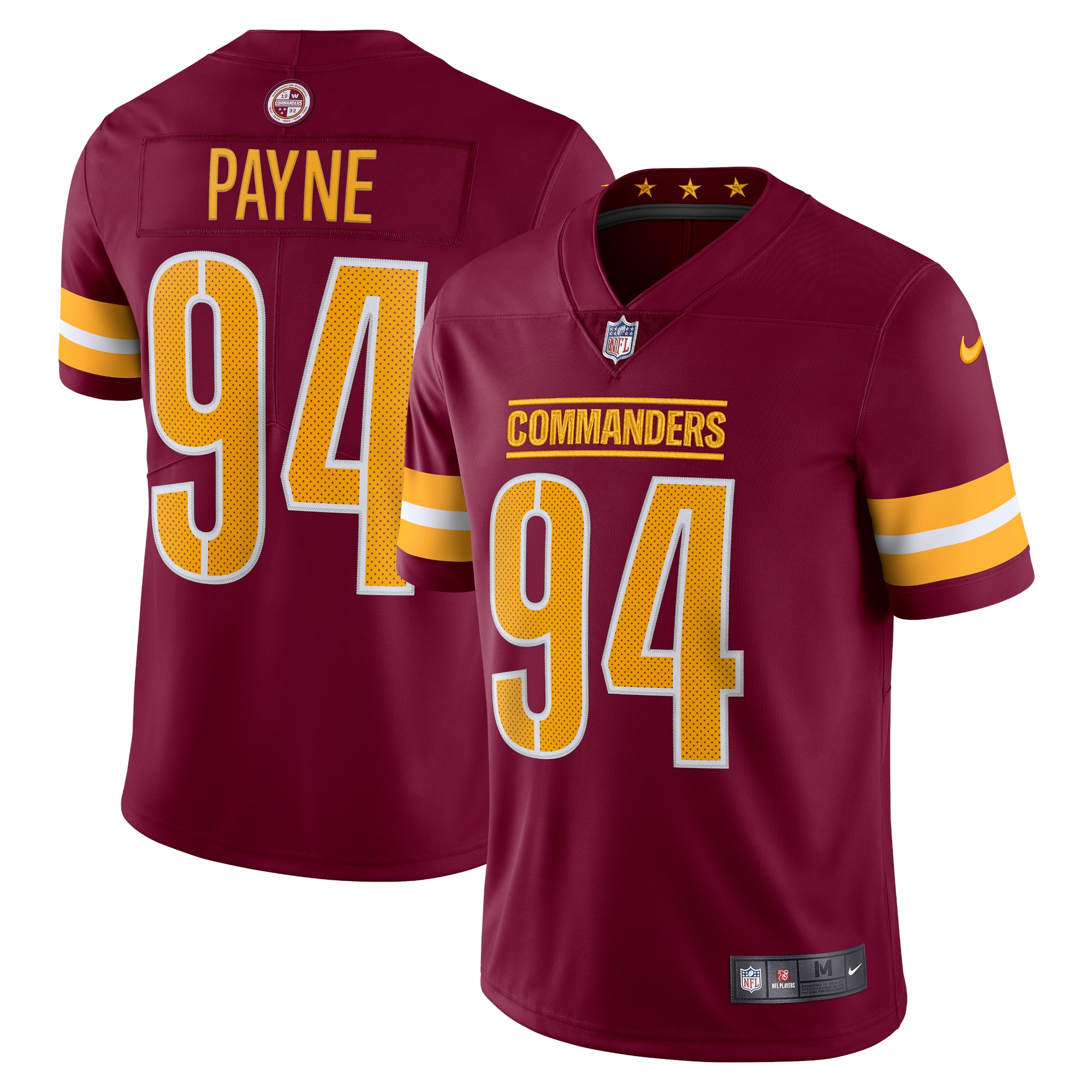 Da'Ron Payne Washington Commanders Nike Vapor Limited Jersey - Burgundy - vstockx