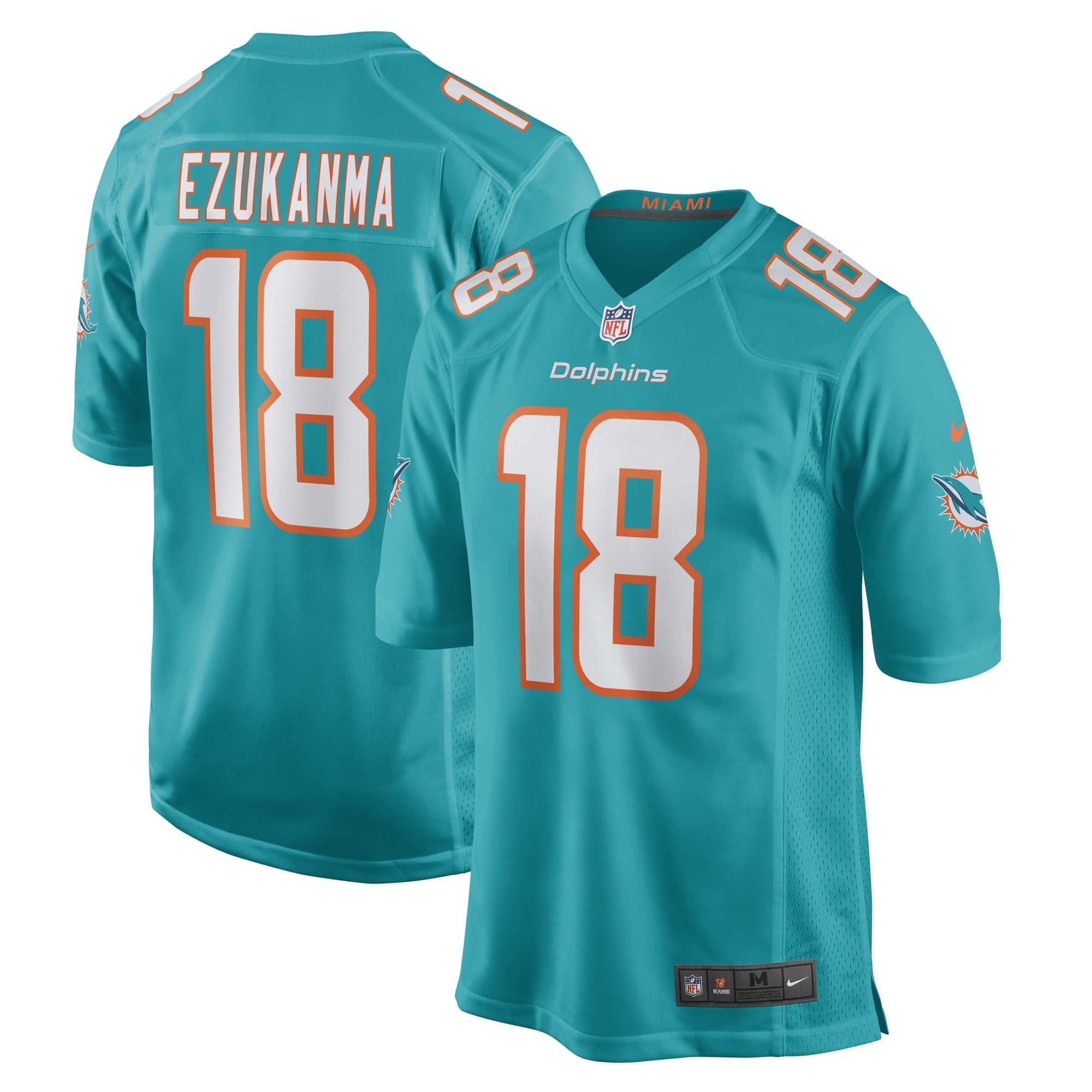 Men's Nike Erik Ezukanma Aqua Miami Dolphins Game Player Jersey - vstockx