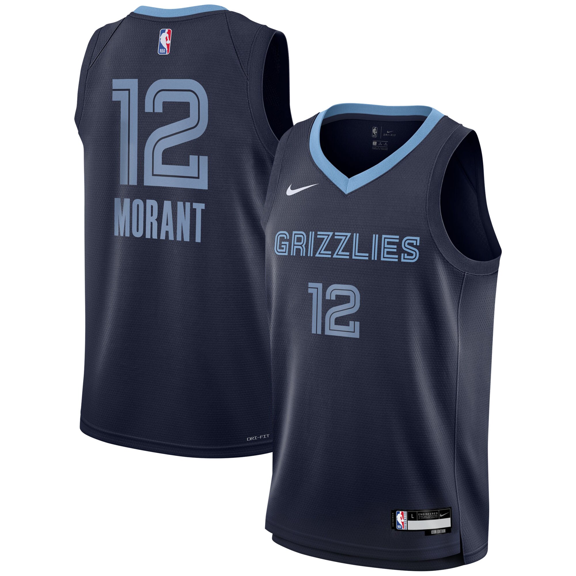 Ja Morant Memphis Grizzlies Nike Youth Swingman Jersey - Icon Edition - Navy - vstockx