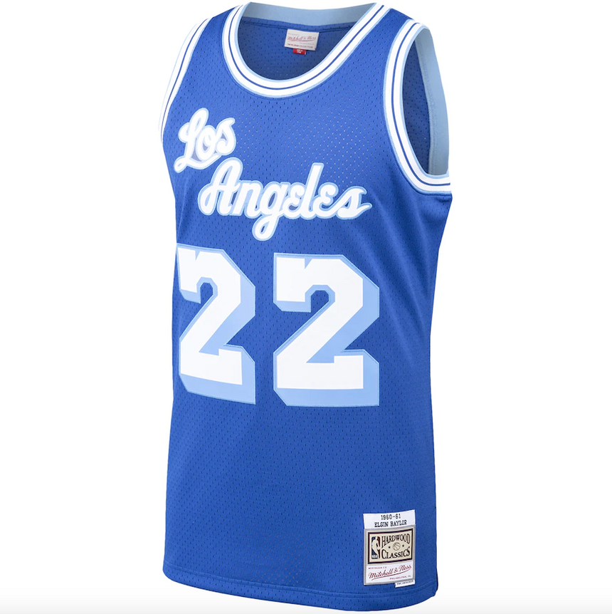 Men's Los Angeles Lakers Elgin Baylor Mitchell & Ness Royal Hardwood Classics 1960-61 Swingman Jersey - vstockx