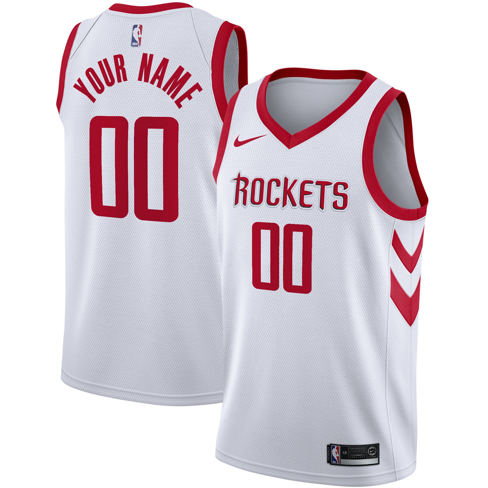 Houston Rockets Nike Swingman Custom Jersey - Association Edition - White - vstockx