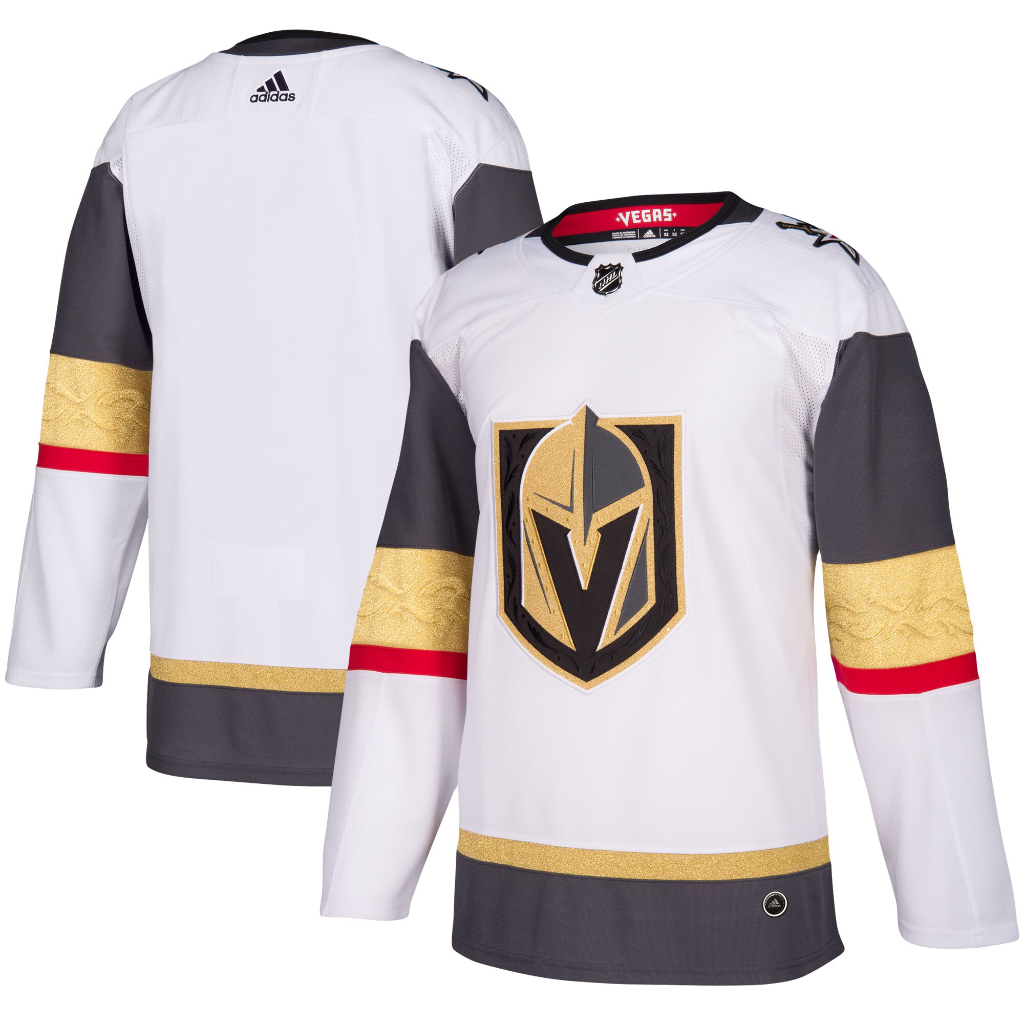 Vegas Golden Knights adidas Away Authentic Blank Jersey - White - vstockx