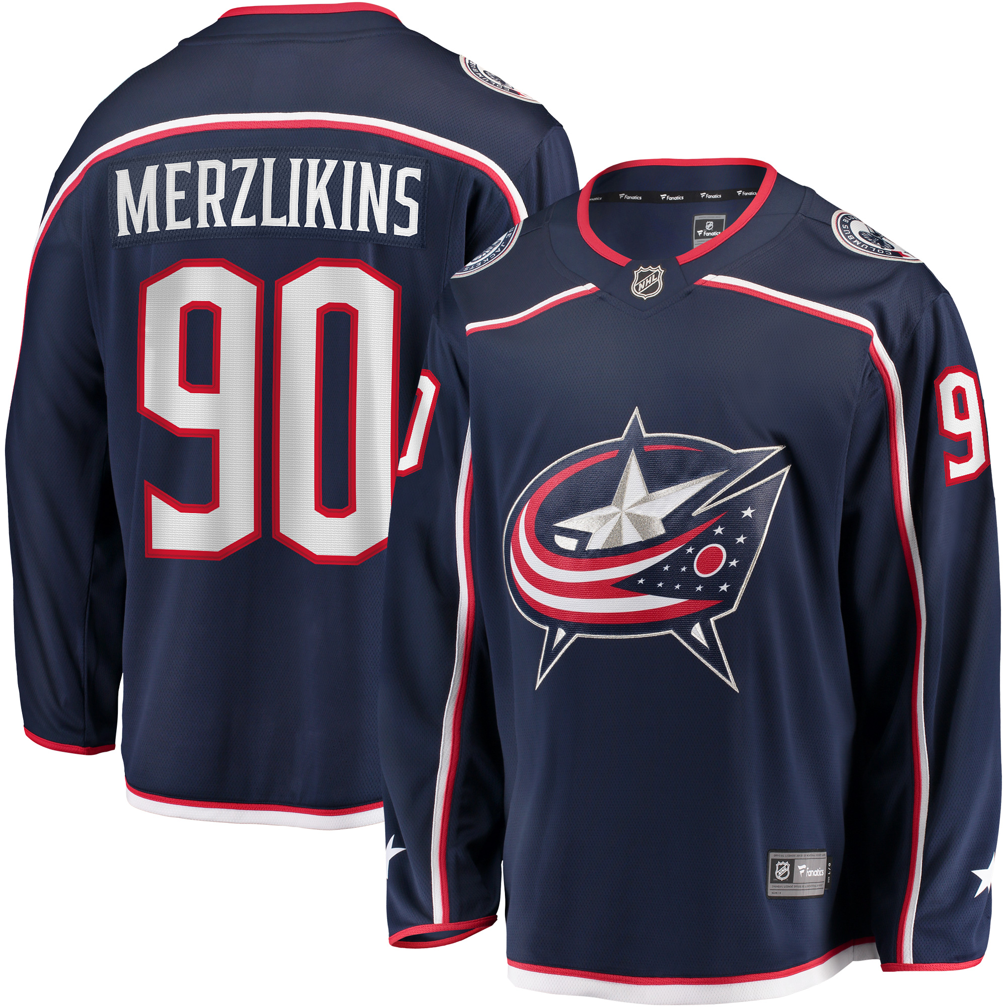 Elvis Merzlikins Columbus Blue Jackets Fanatics Branded Home Breakaway Player Jersey - Navy - vstockx