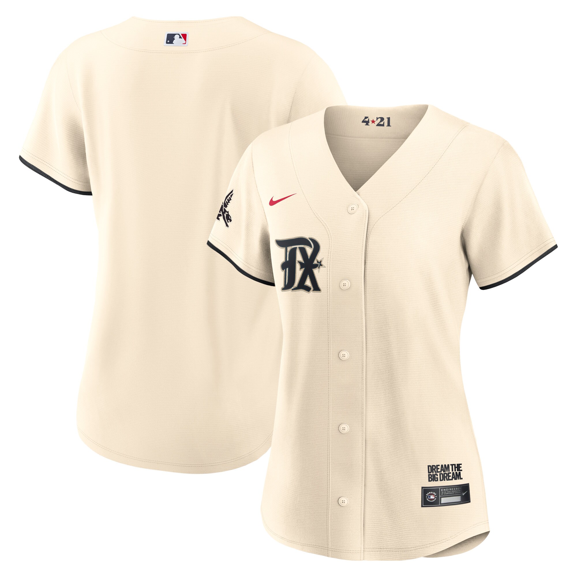Texas Rangers Nike Women's 2023 City Connect Replica Jersey - Cream - vstockx