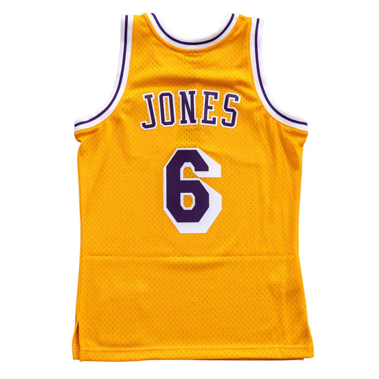 Men's Eddie Jones Los Angeles Lakers #6 Mitchell & Ness 1996-97 Hardwood Classics Swingman Player Jersey - Gold - vstockx