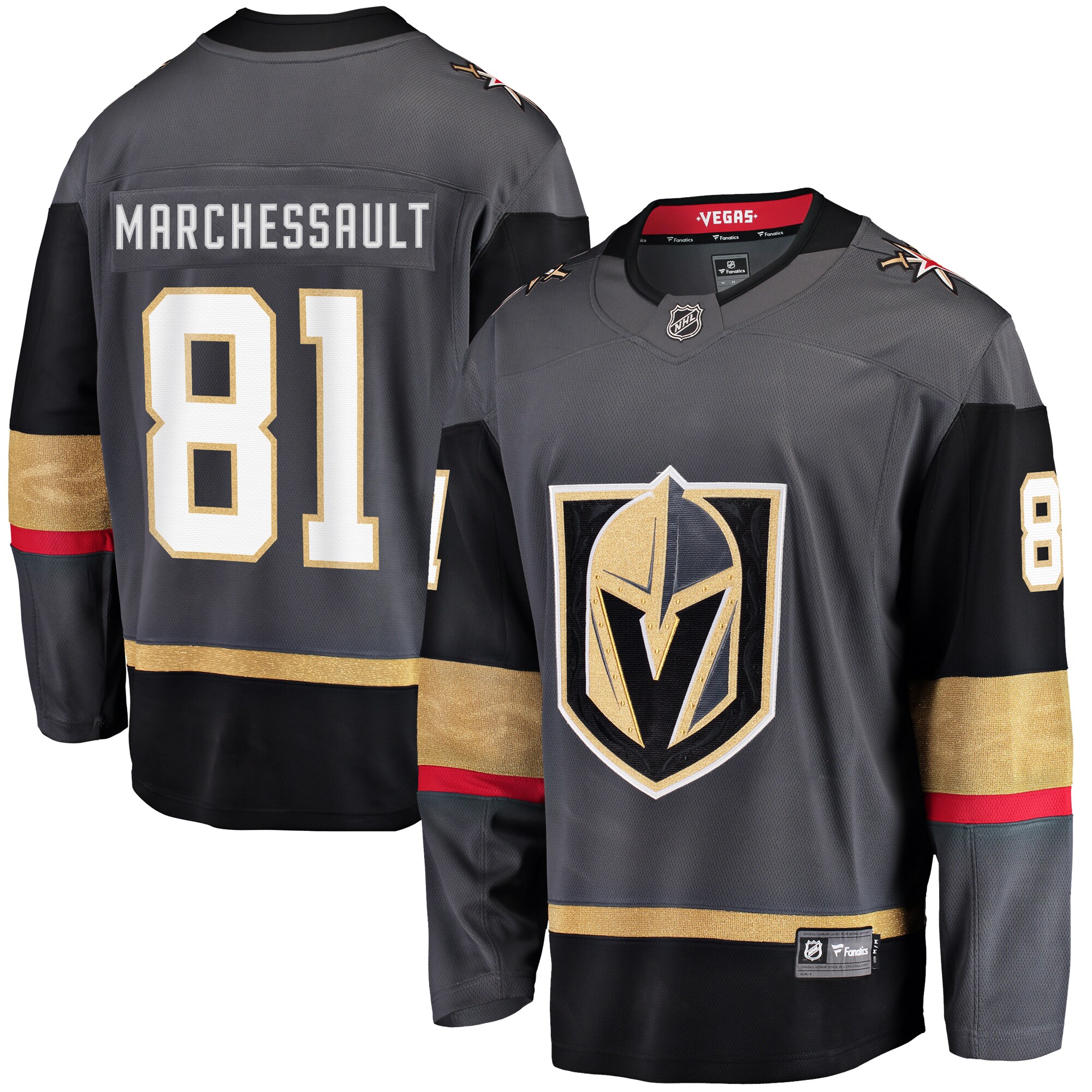 Jonathan Marchessault Vegas Golden Knights Fanatics Branded Alternate Breakaway Player Jersey - Gray - vstockx