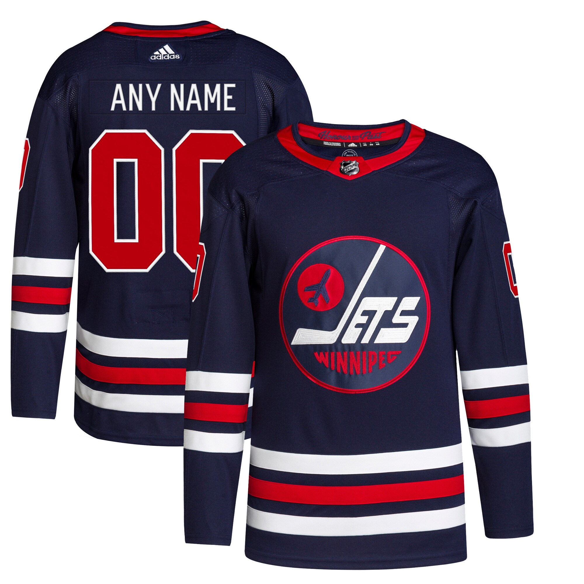 Winnipeg Jets adidas 2021/22 Alternate Primegreen Authentic Pro Custom Jersey - Navy - vstockx