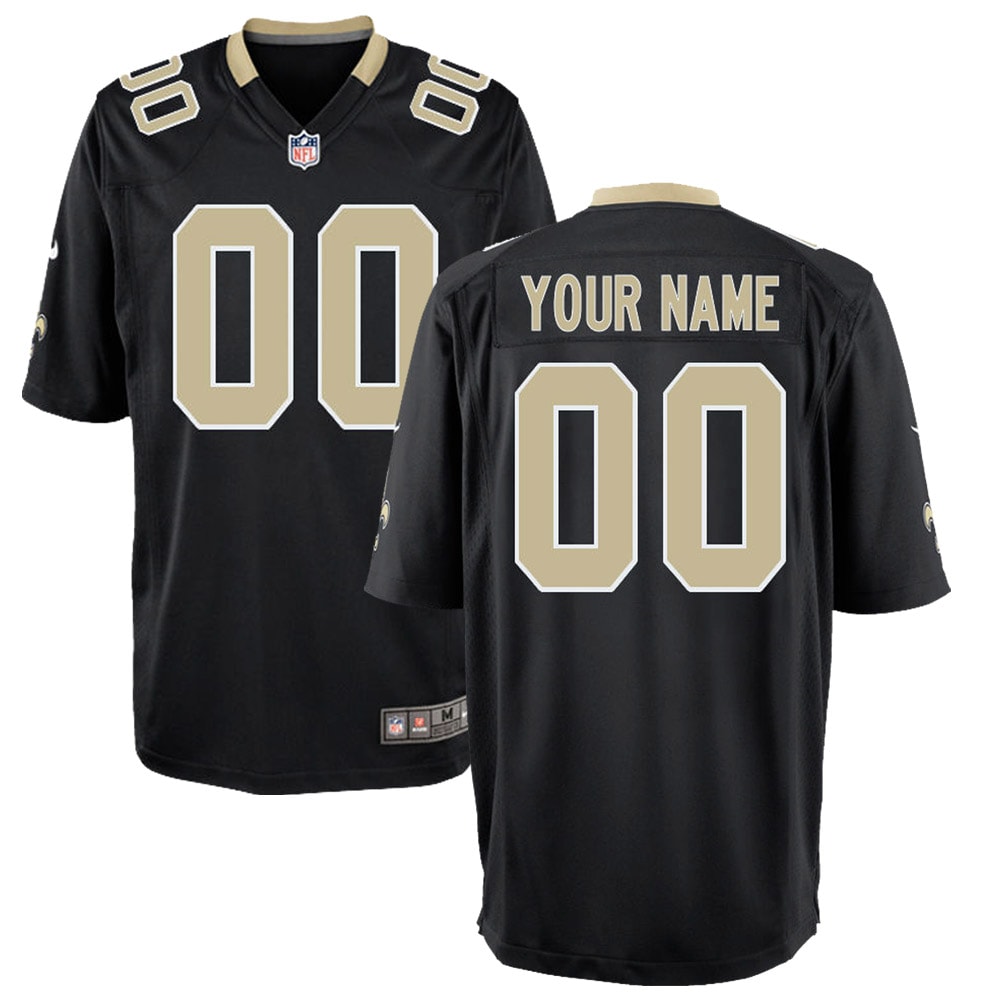 New Orleans Saints Nike Youth Custom Game Jersey - Black - vstockx
