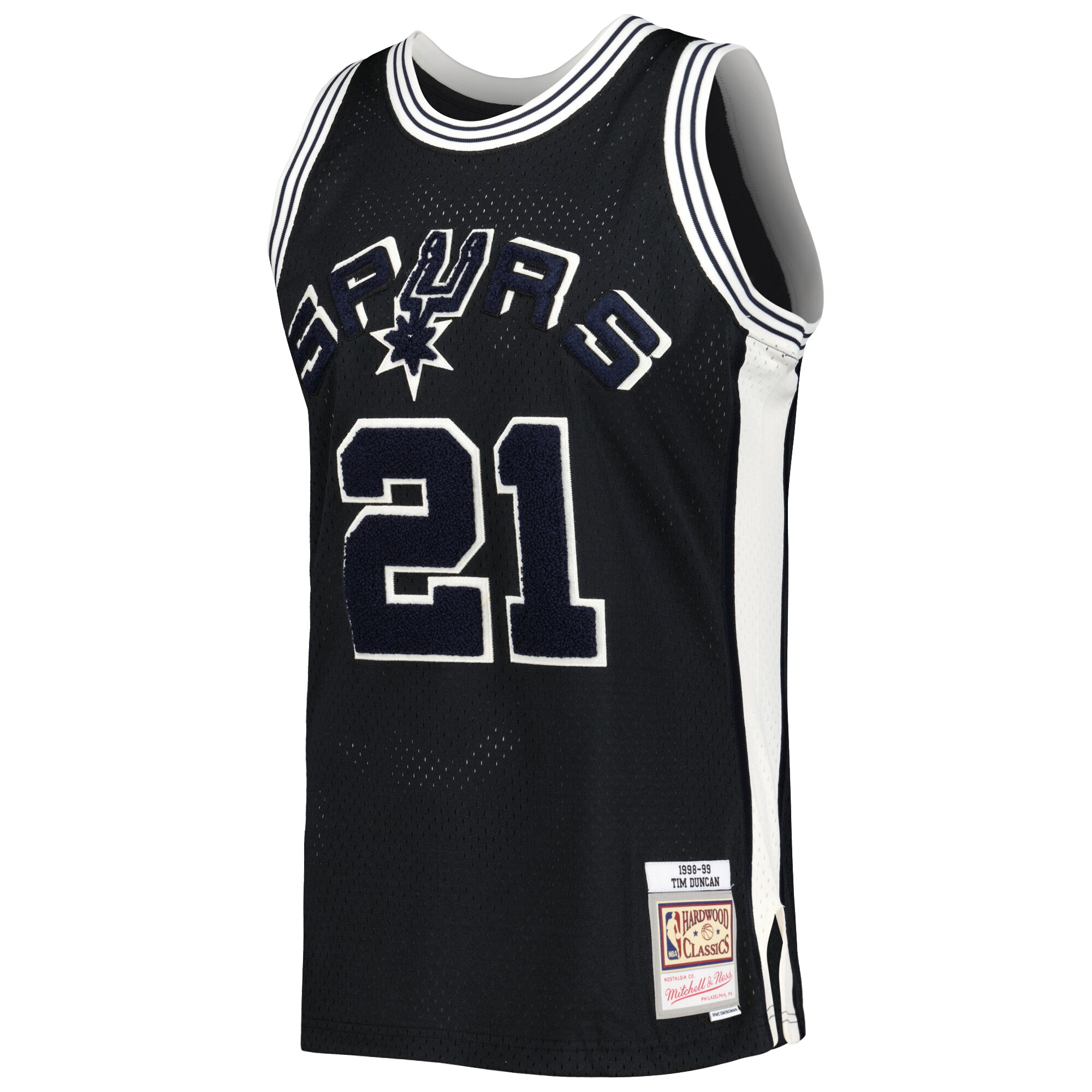 Tim Duncan San Antonio Spurs Mitchell & Ness Hardwood Classics Off-Court Swingman Jersey - Black - vstockx