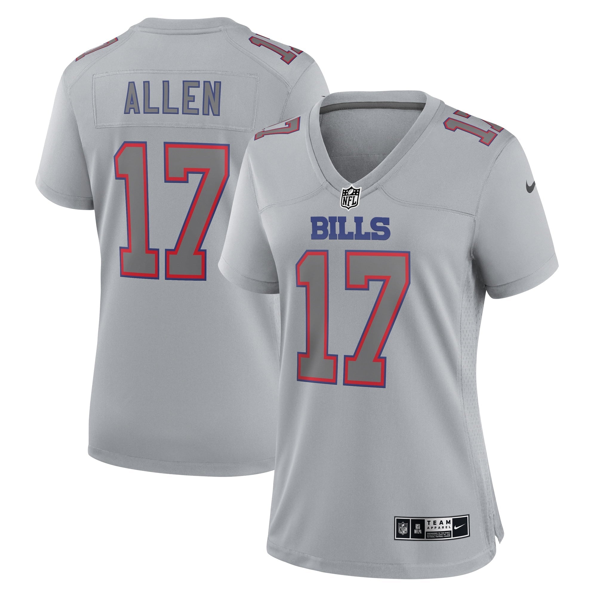 Women's Nike Josh Allen Gray Buffalo Bills Atmosphere Fashion Game Jersey - vstockx
