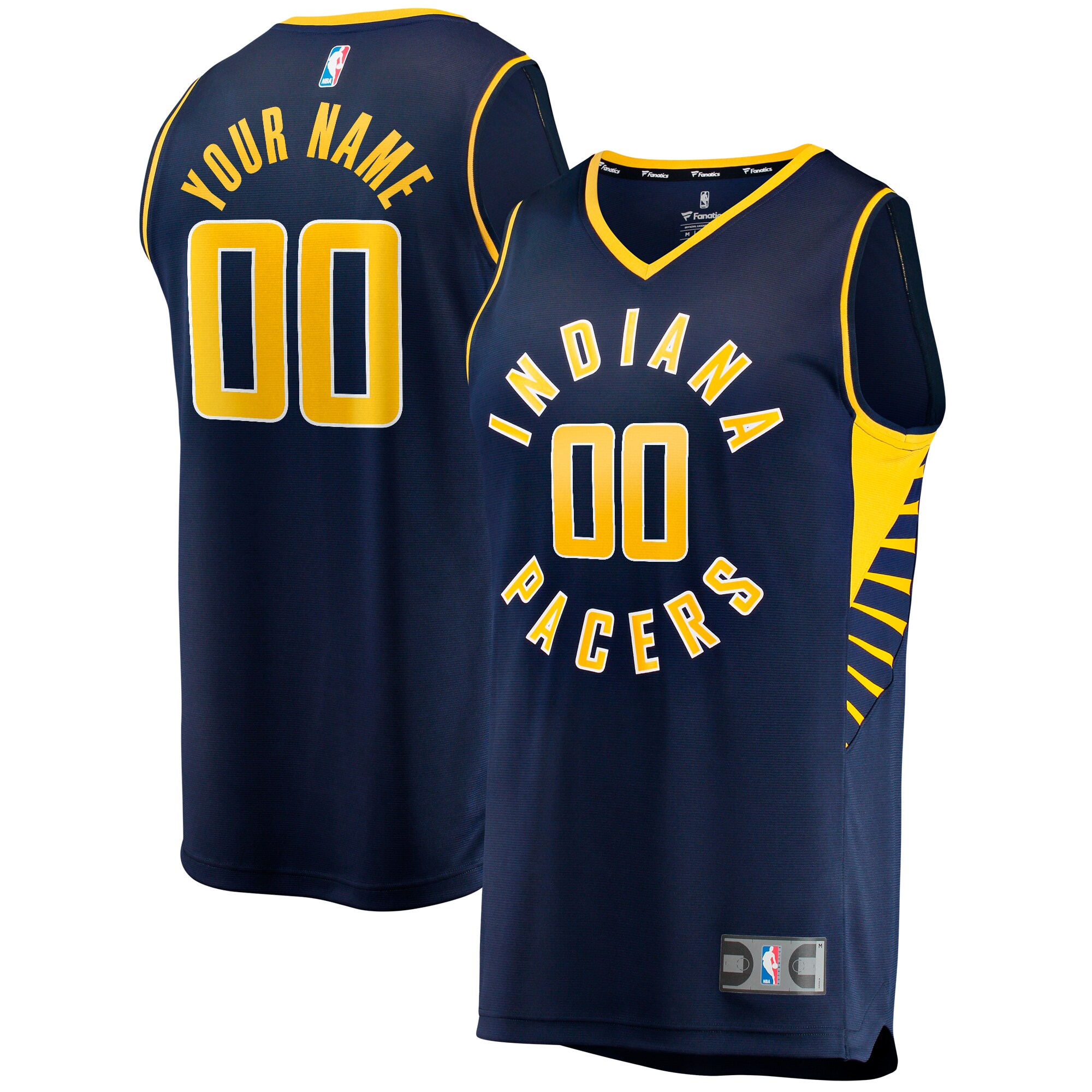 Indiana Pacers Fanatics Branded Fast Break Custom Replica Jersey - Icon Edition - Navy - vstockx
