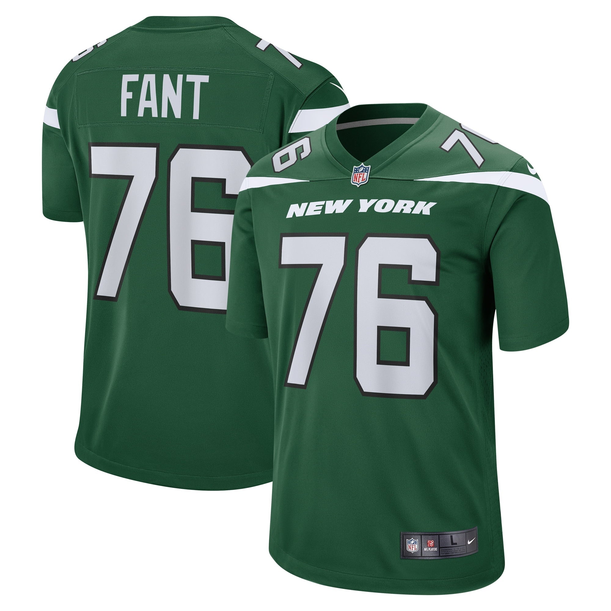 Men's Nike George Fant Gotham Green New York Jets Game Jersey - vstockx