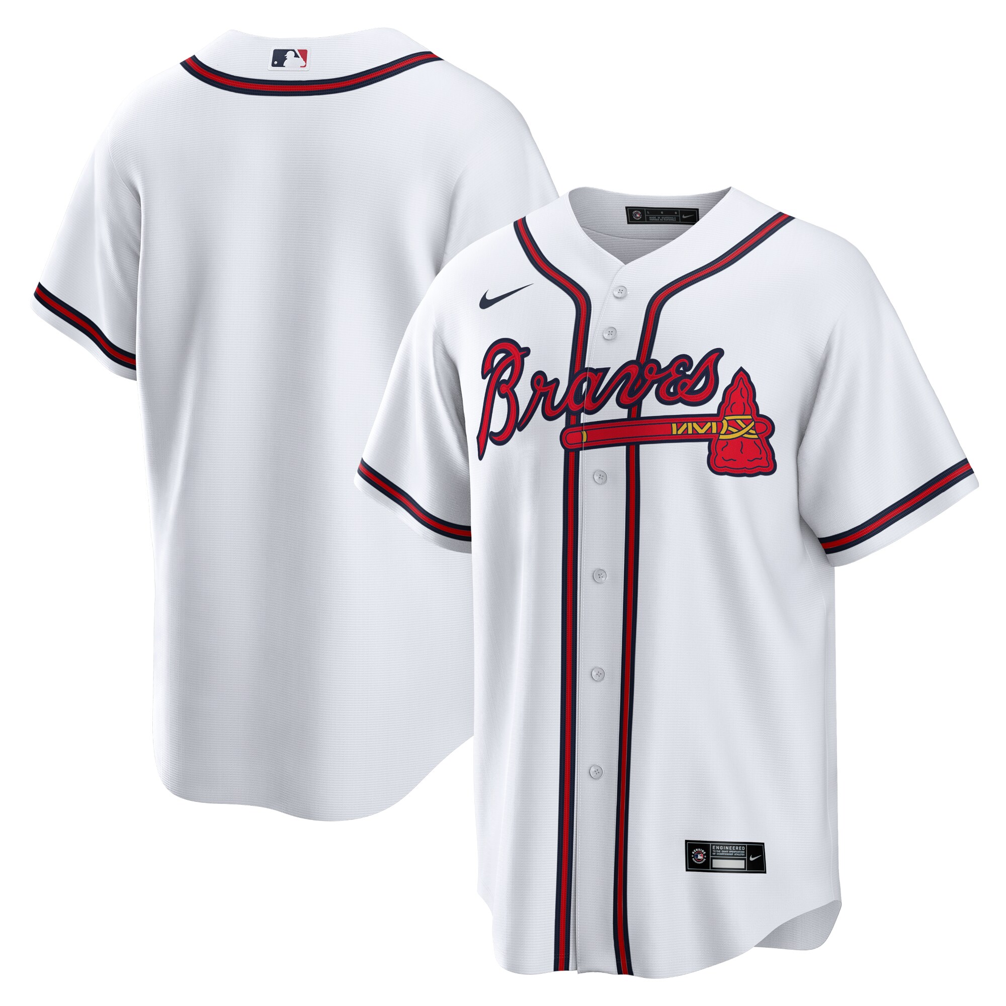 Atlanta Braves Nike Home Replica Team Jersey - White - vstockx