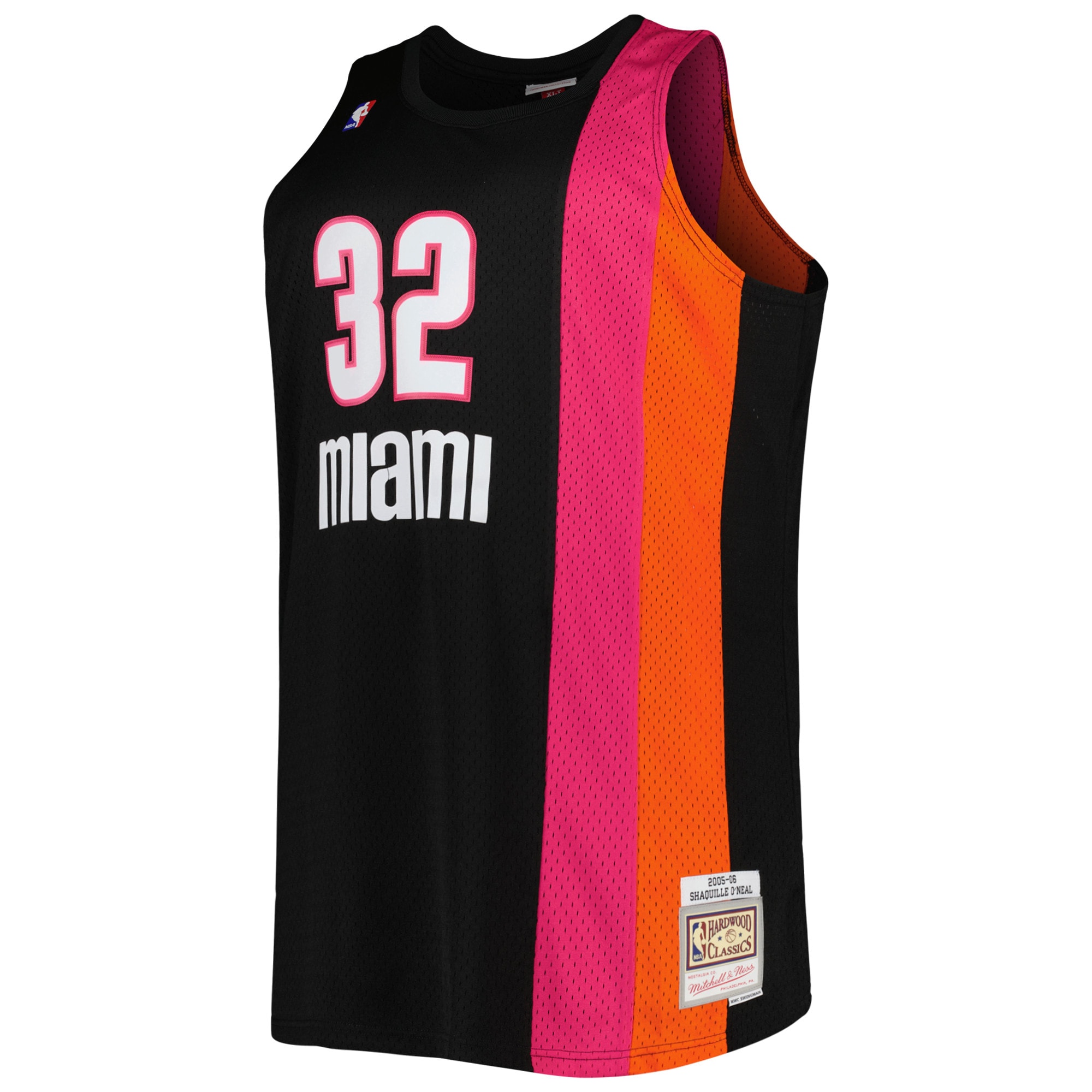 Shaquille O'Neal Miami Heat Mitchell & Ness Big & Tall Hardwood Classics 2005/06 Swingman Jersey - Black - vstockx