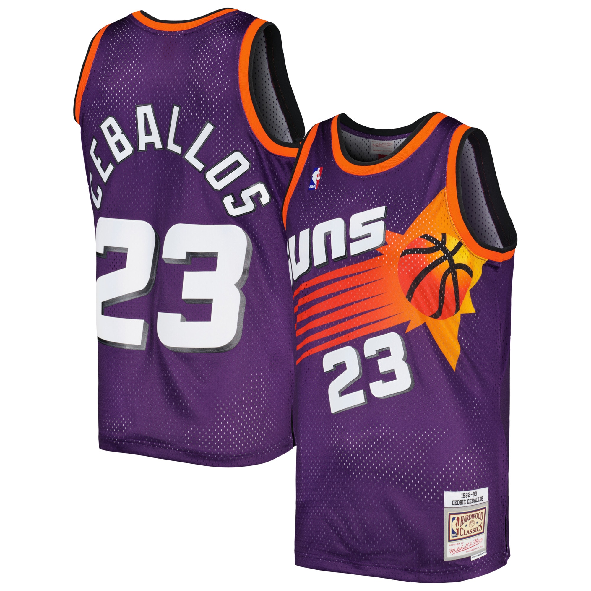 Cedric Ceballos Phoenix Suns Mitchell & Ness 1996-97 Hardwood Classics Swingman Jersey - Purple - vstockx