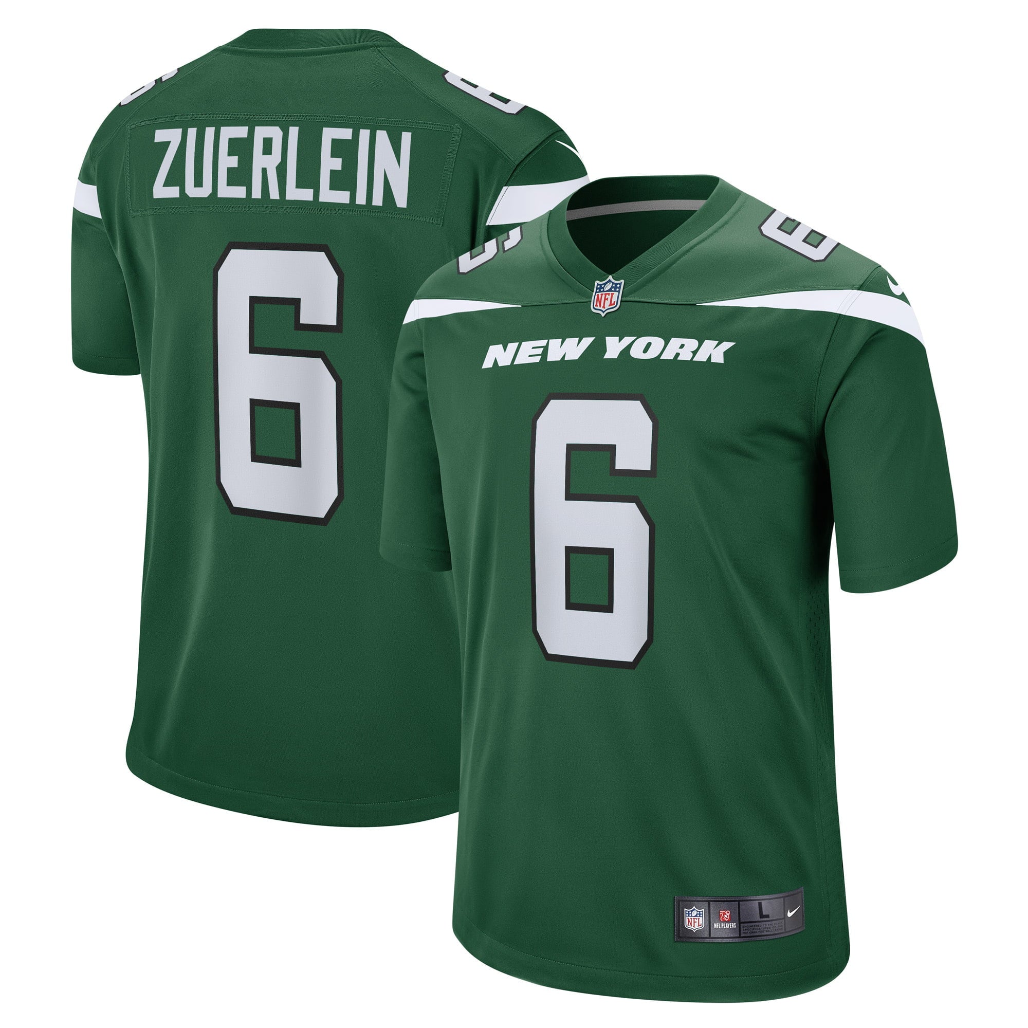 Men's Nike Greg Zuerlein Gotham Green New York Jets Game Player Jersey - vstockx