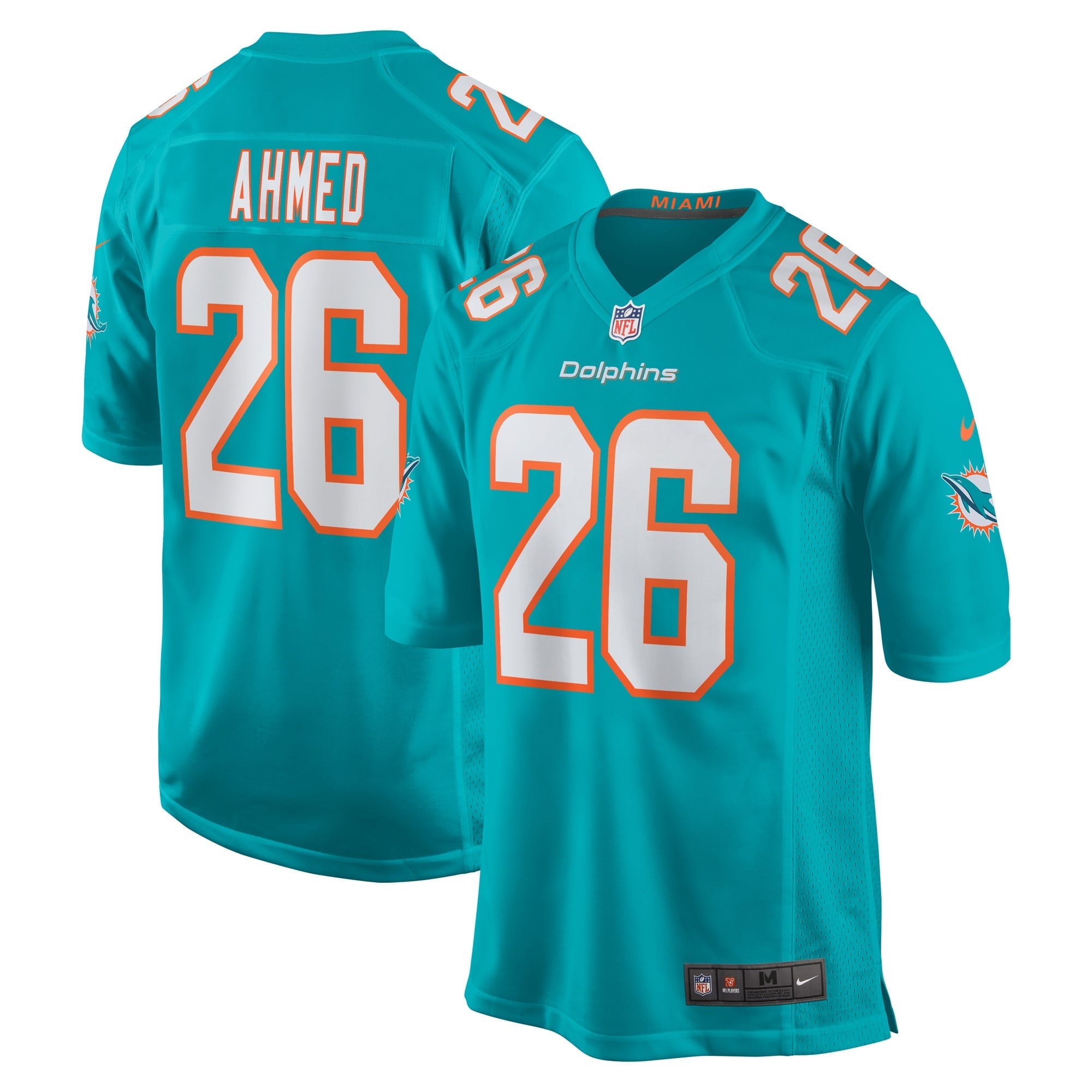 Men's Nike Salvon Ahmed Aqua Miami Dolphins Game Jersey - vstockx
