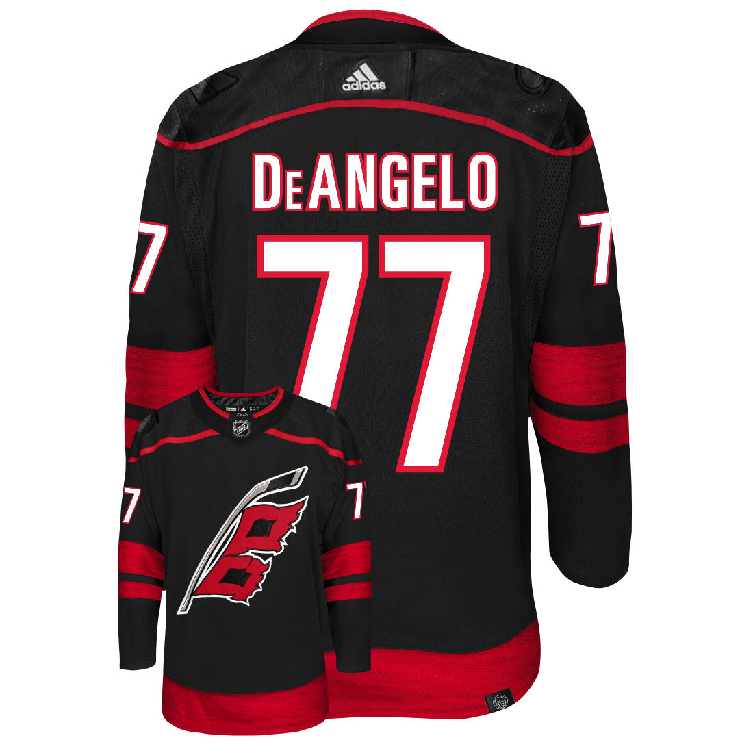 Tony DeAngelo Carolina Hurricanes Adidas Primegreen Authentic NHL Hockey Jersey - vstockx