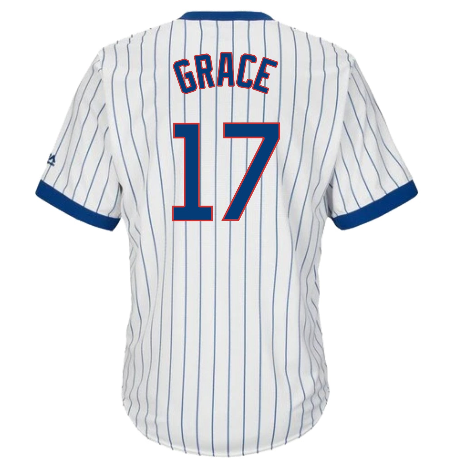 Mark Grace Chicago Cubs Cooperstown White Pinstripe V-Neck Home Men's Jersey - vstockx