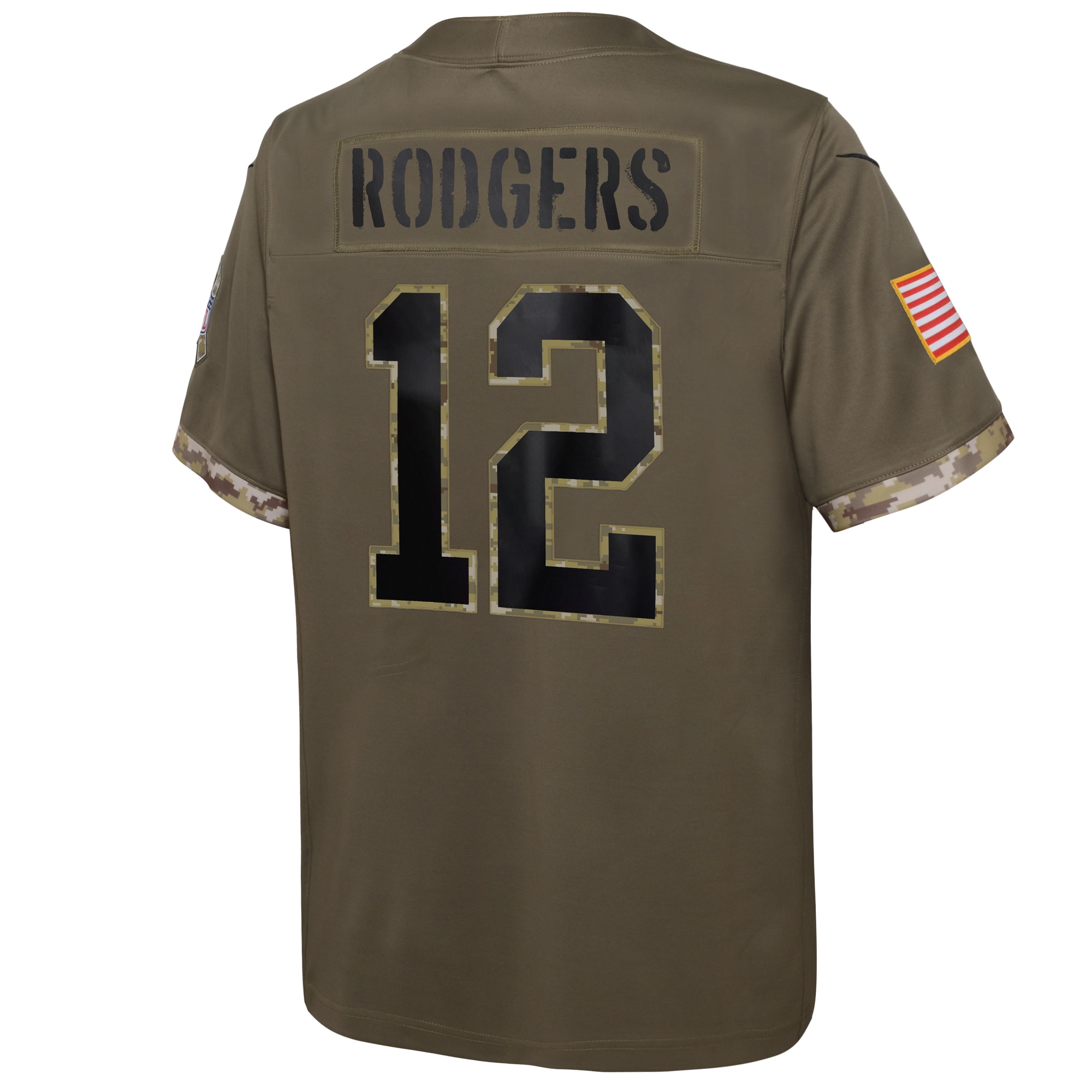 Aaron Rodgers Green Bay Packers Nike Youth 2022 Salute To Service Player Limited Jersey - Olive - vstockx