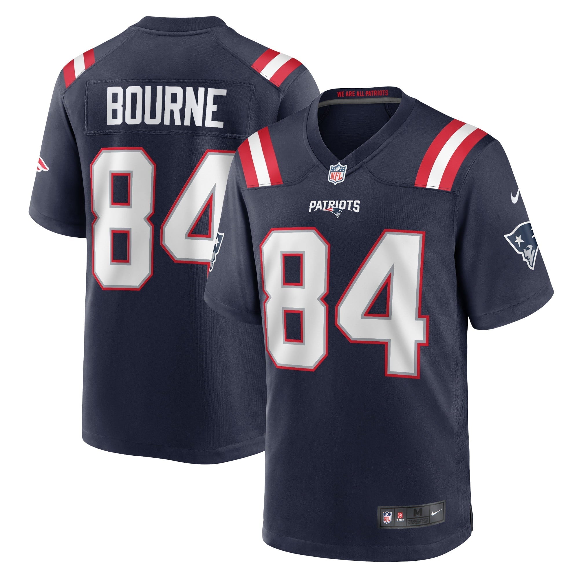Men's Nike Kendrick Bourne Navy New England Patriots Game Jersey - vstockx
