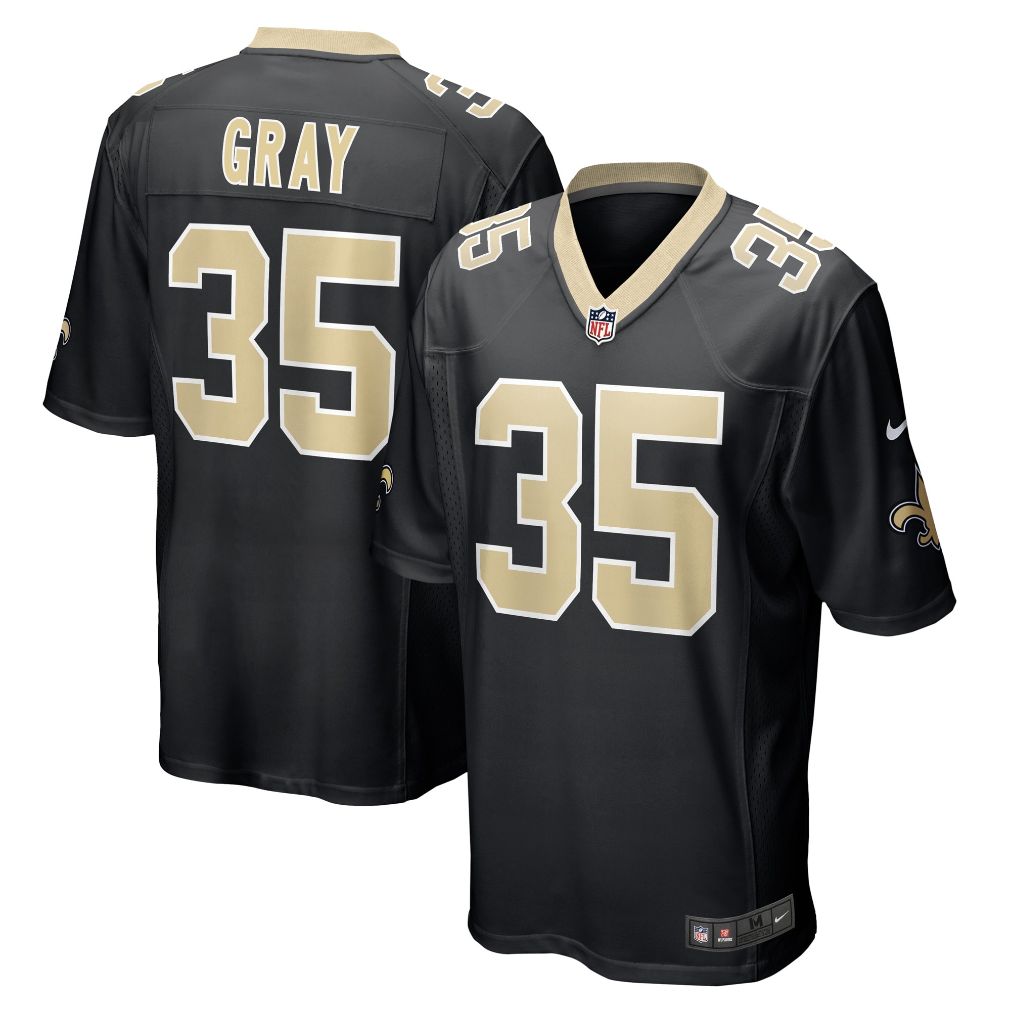 Vincent Gray New Orleans Saints Nike Game Player Jersey - Black - vstockx