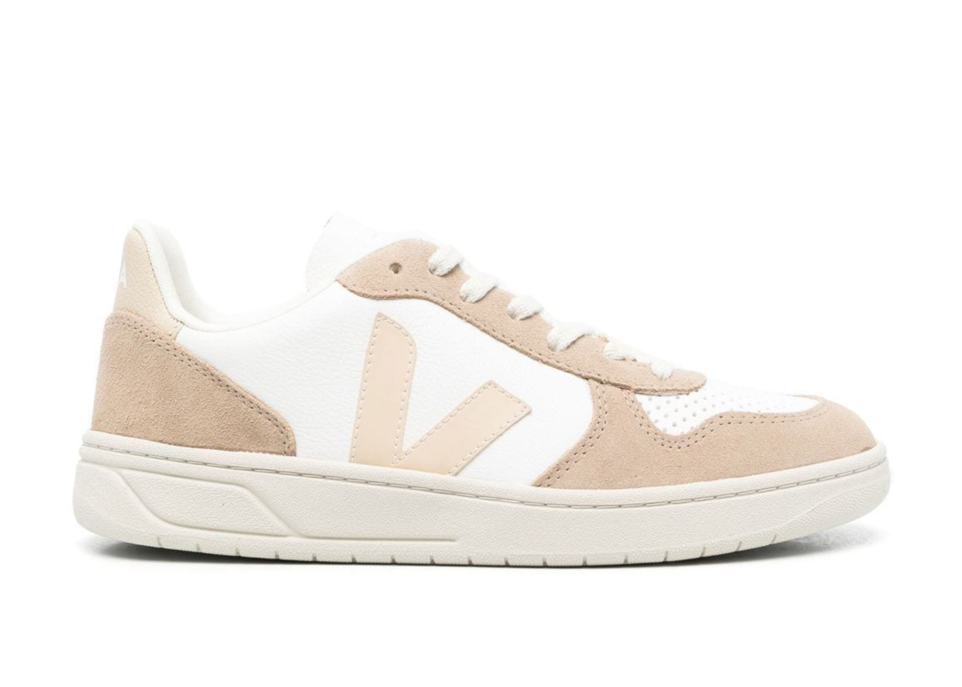 Veja V-10 Chromefree Leather White Sable Sahara - vstockx