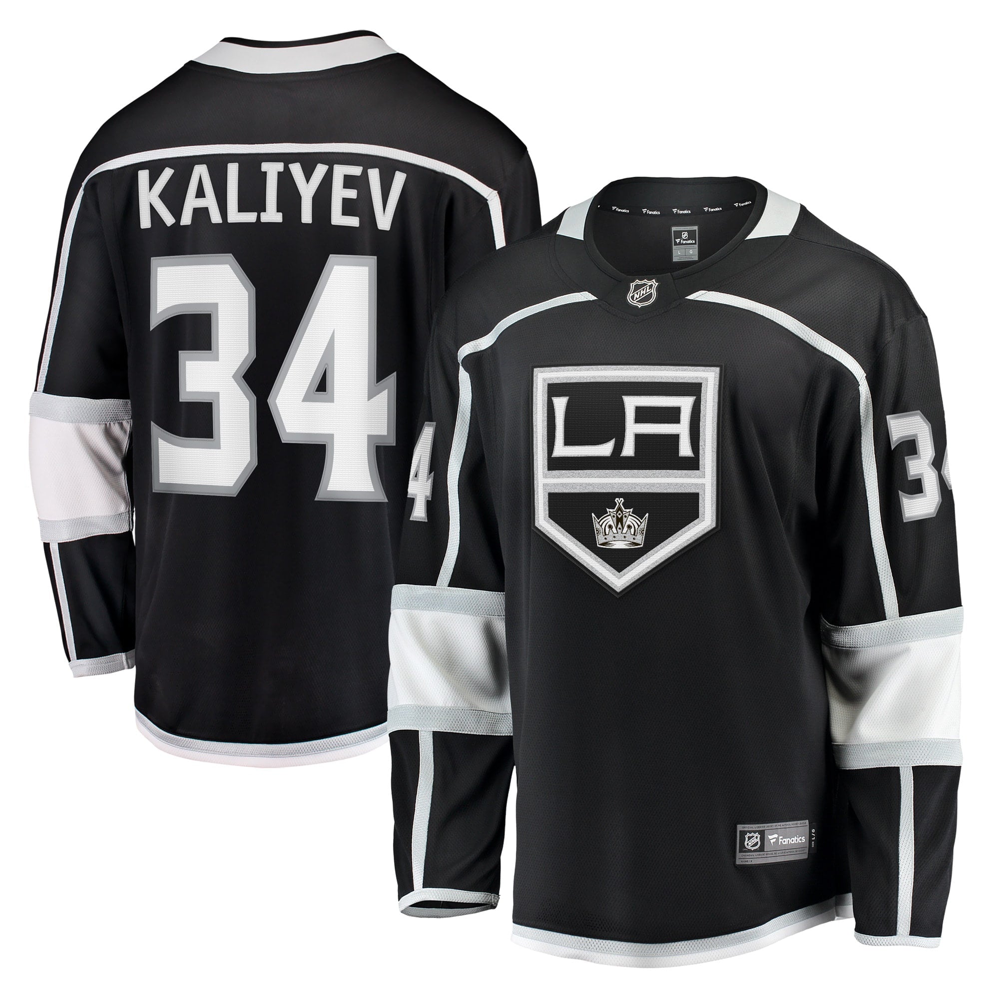 Men's Fanatics Branded Arthur Kaliyev Black Los Angeles Kings Home Breakaway Player Jersey - vstockx