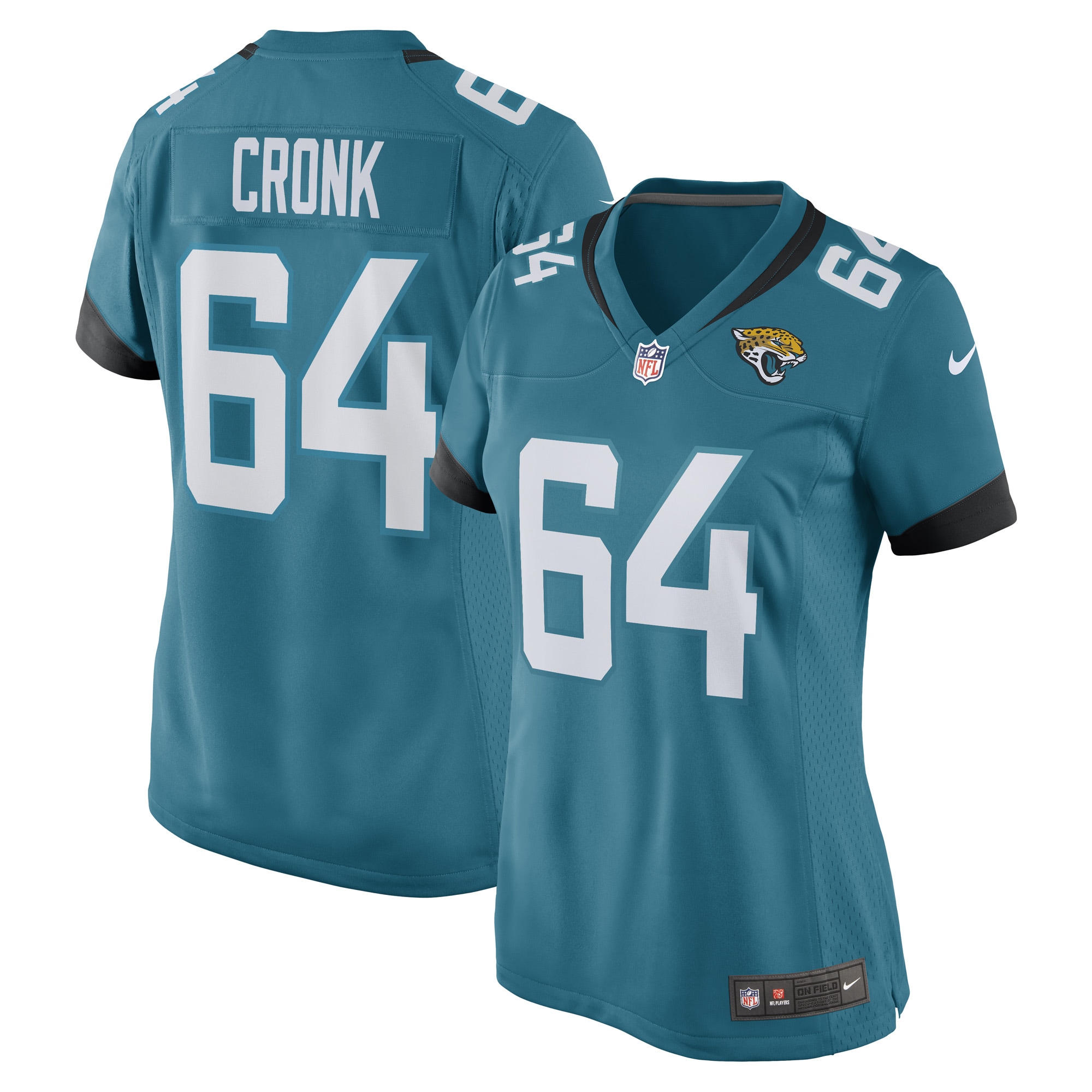 Coy Cronk Jacksonville Jaguars Nike Women's Game Player Jersey - Teal - vstockx