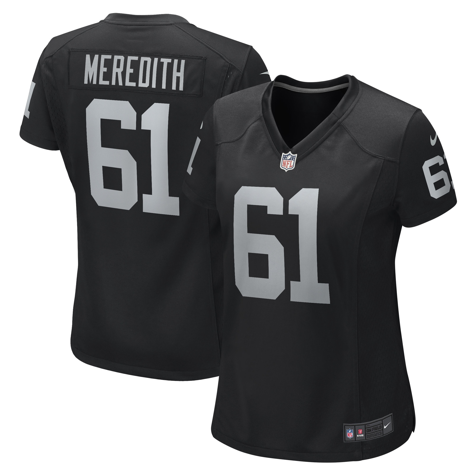 Jordans Meredith Las Vegas Raiders Nike Women's Game Player Jersey - Black - vstockx