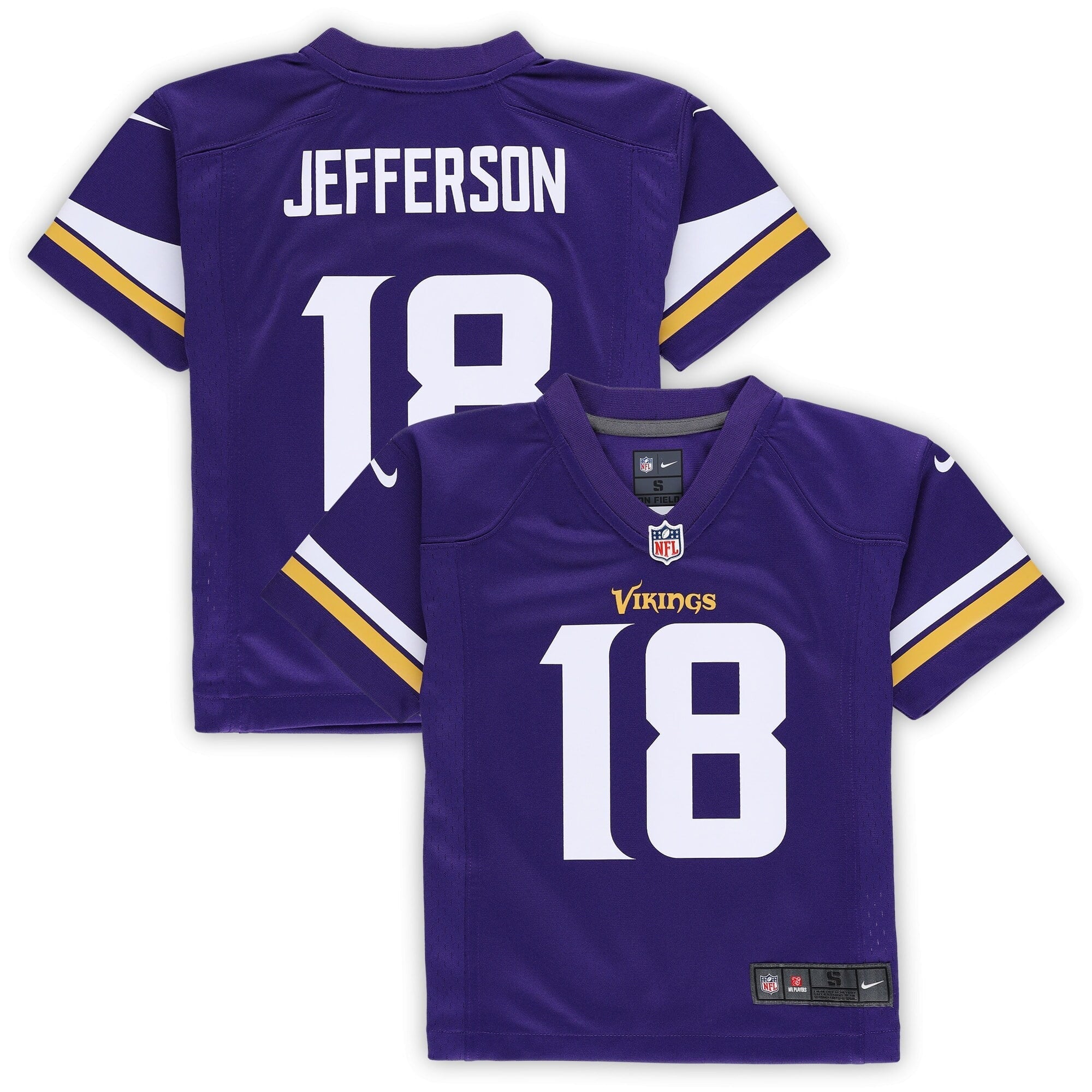 Preschool Nike Justin Jefferson Purple Minnesota Vikings Game Jersey - vstockx