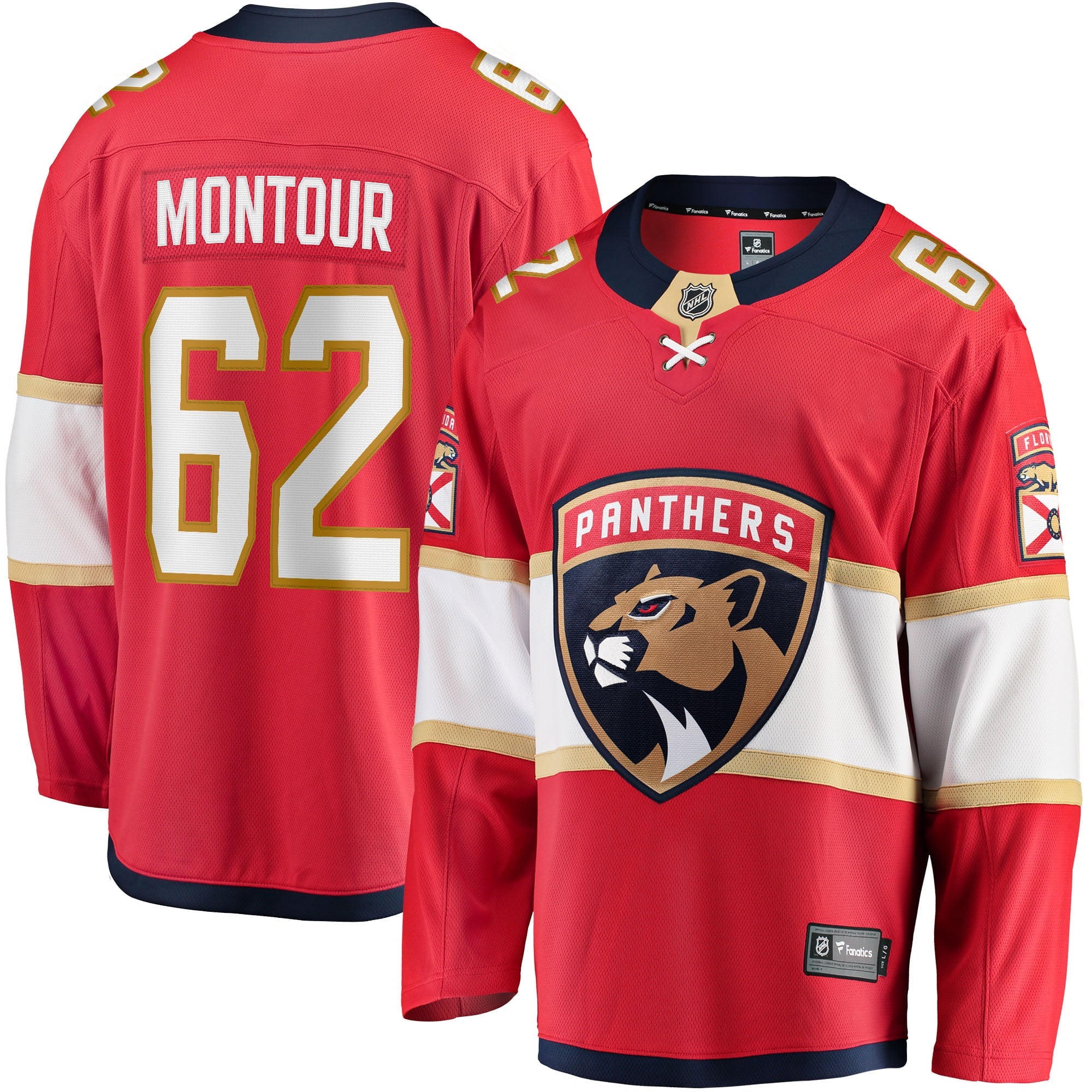 Men's Fanatics Branded Brandon Montour Red Florida Panthers Home Breakaway Player Jersey - vstockx