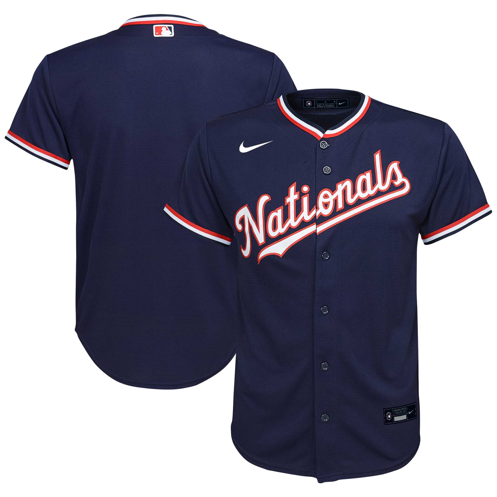 Washington Nationals Nike Youth Alternate Replica Team Jersey - Navy - vstockx