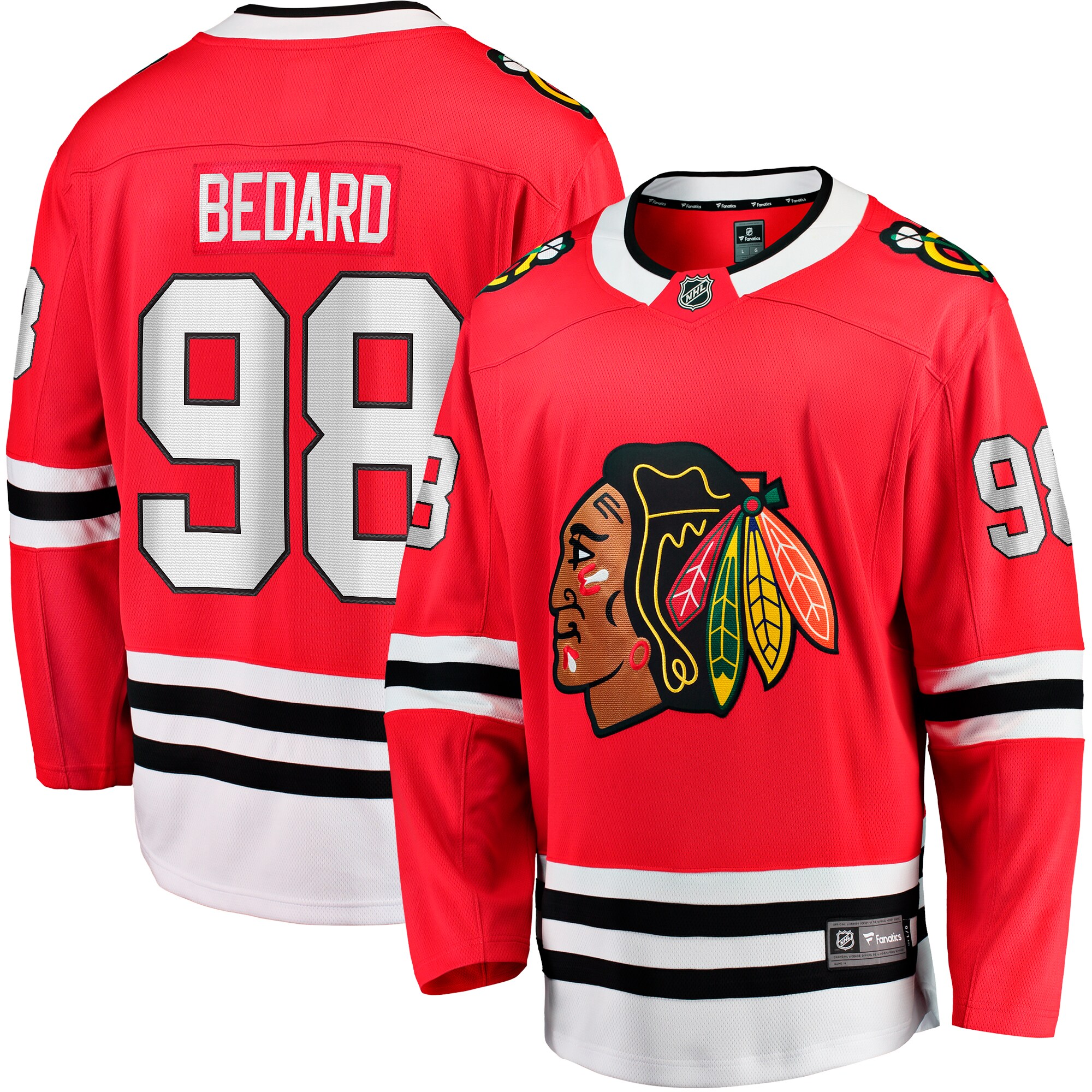 Connor Bedard Chicago Blackhawks Fanatics Branded 2023 NHL Draft Home Breakaway Player Jersey - Red - vstockx