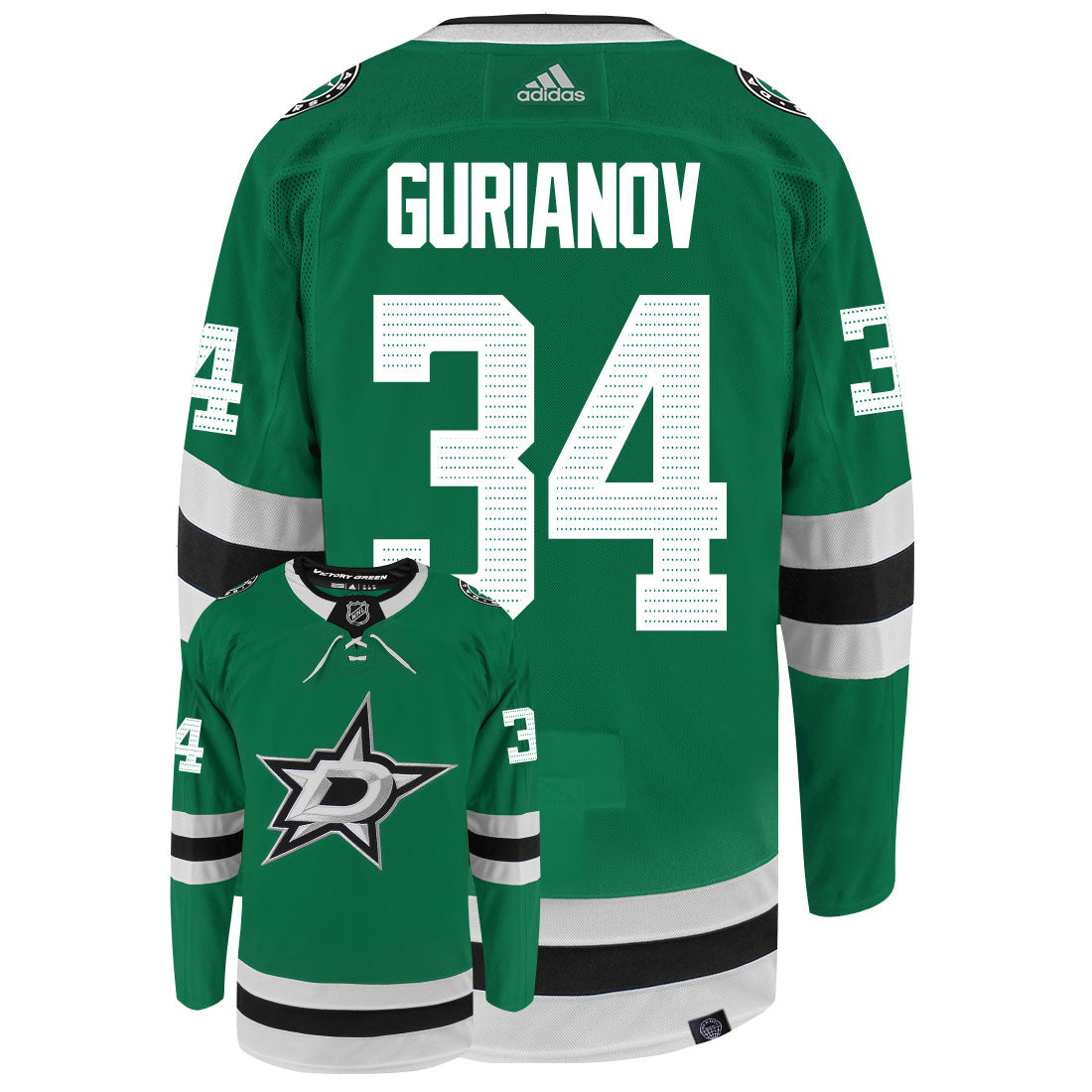 Denis Gurianov Dallas Stars Adidas Primegreen Authentic NHL Hockey Jersey - vstockx