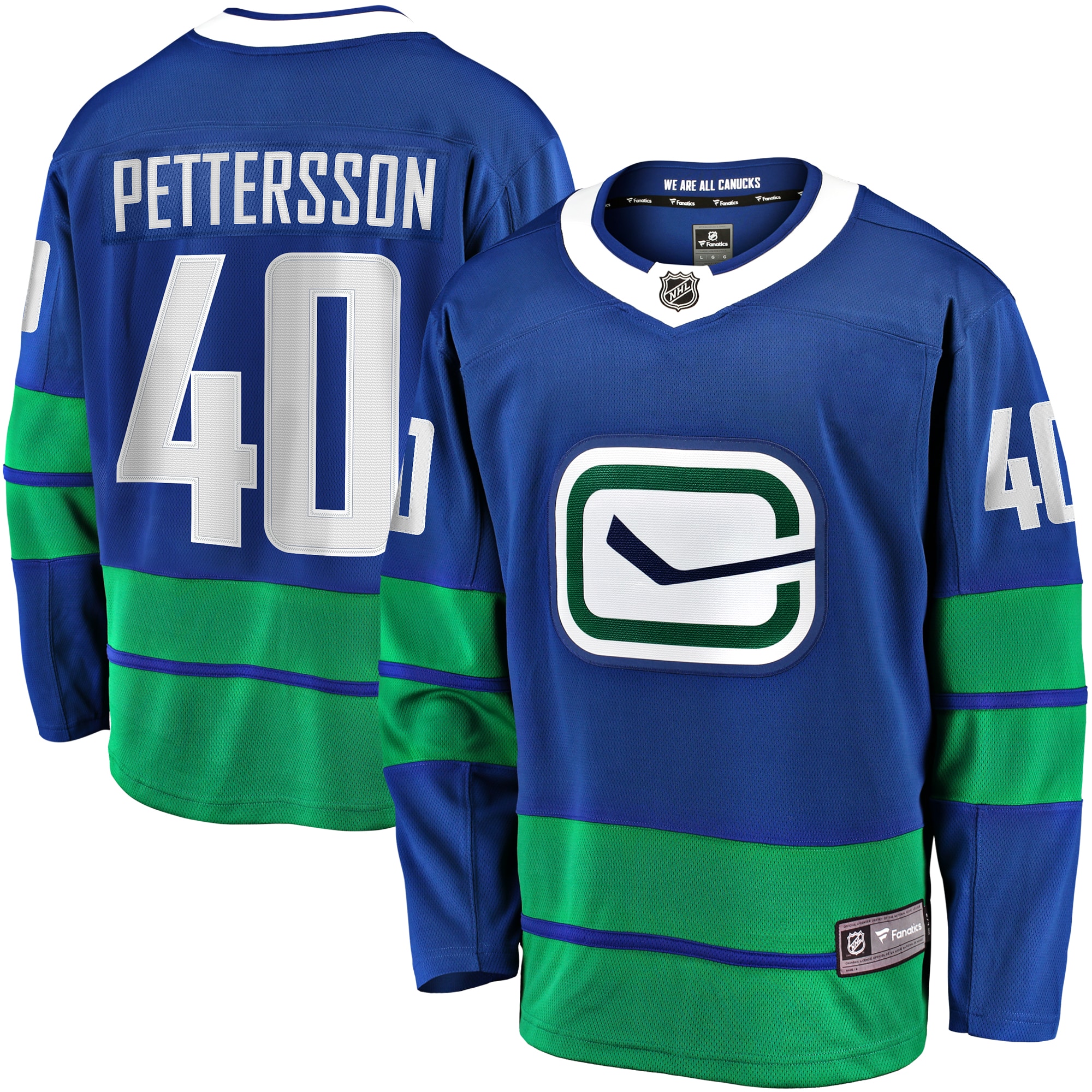 Elias Pettersson Vancouver Canucks Fanatics Branded 2019/20 Alternate Premier Breakaway Player Jersey - Royal - vstockx