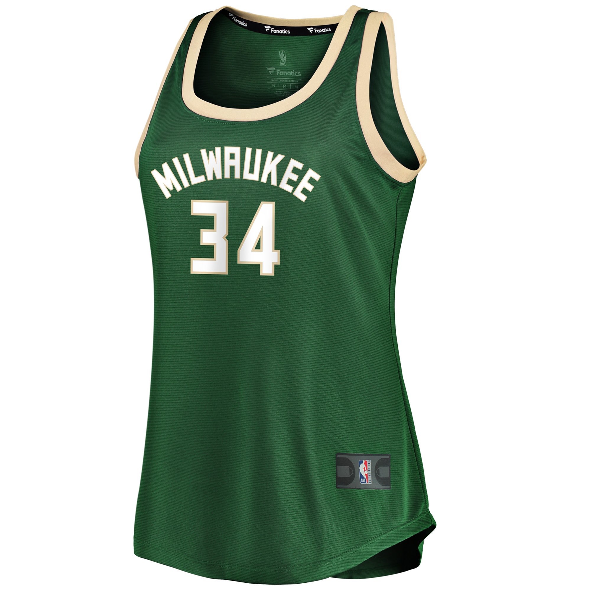 Giannis Antetokounmpo Milwaukee Bucks Fanatics Branded Women's Fast Break Tank Jersey - Icon Edition - Hunter Green - vstockx