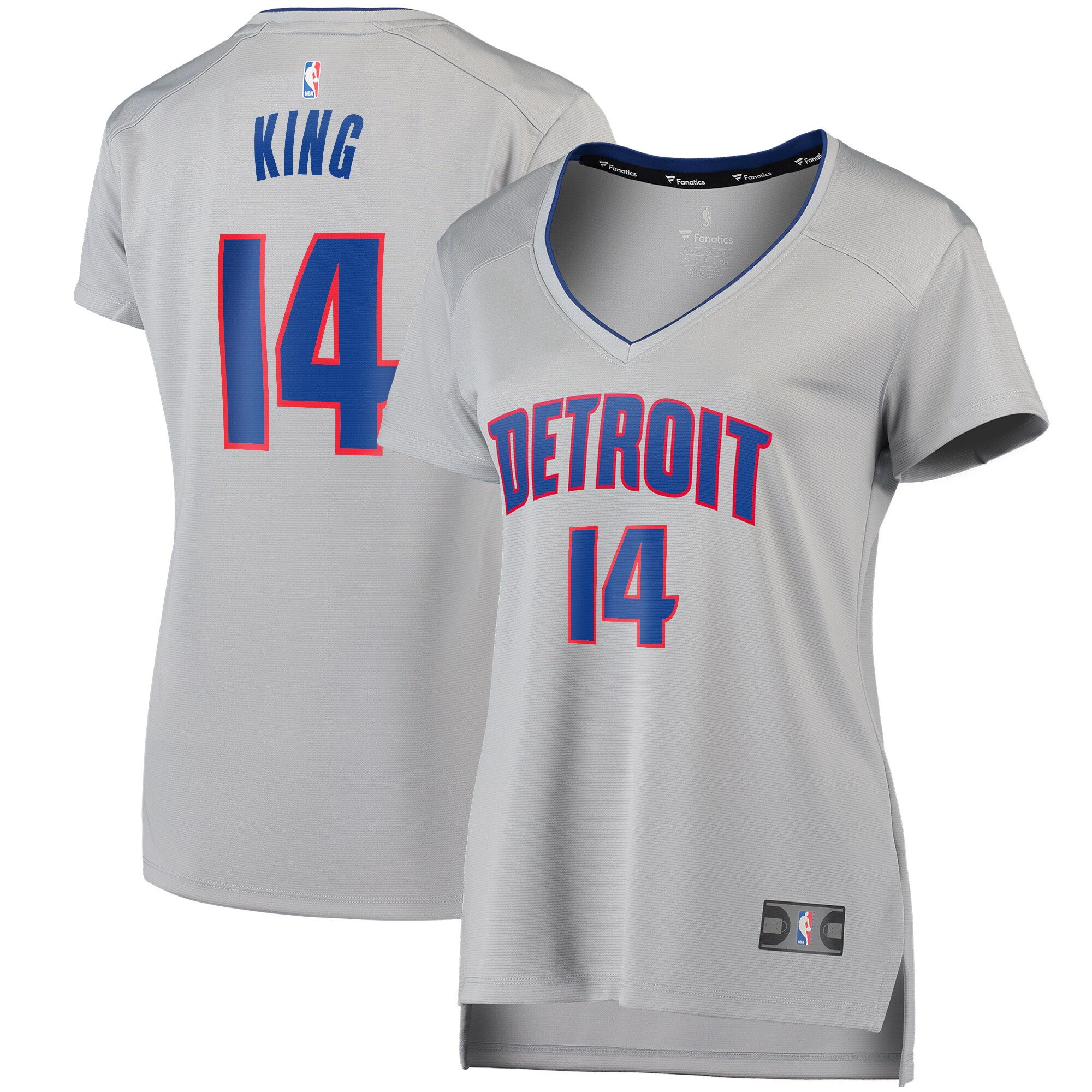 Louis King Detroit Pistons Fanatics Branded Women's Fast Break Replica Jersey Silver - Statement Edition - vstockx