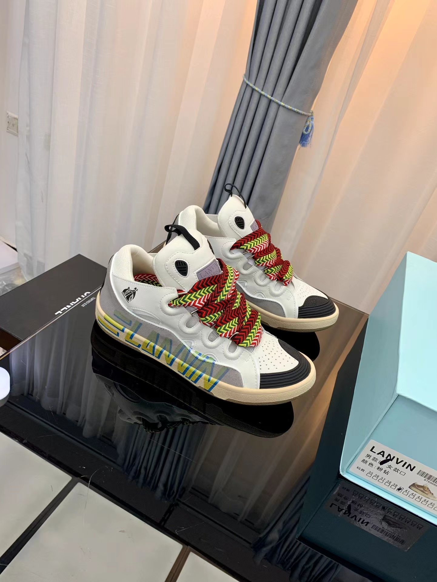 Lanvin Leather Curb White letters - vstockx