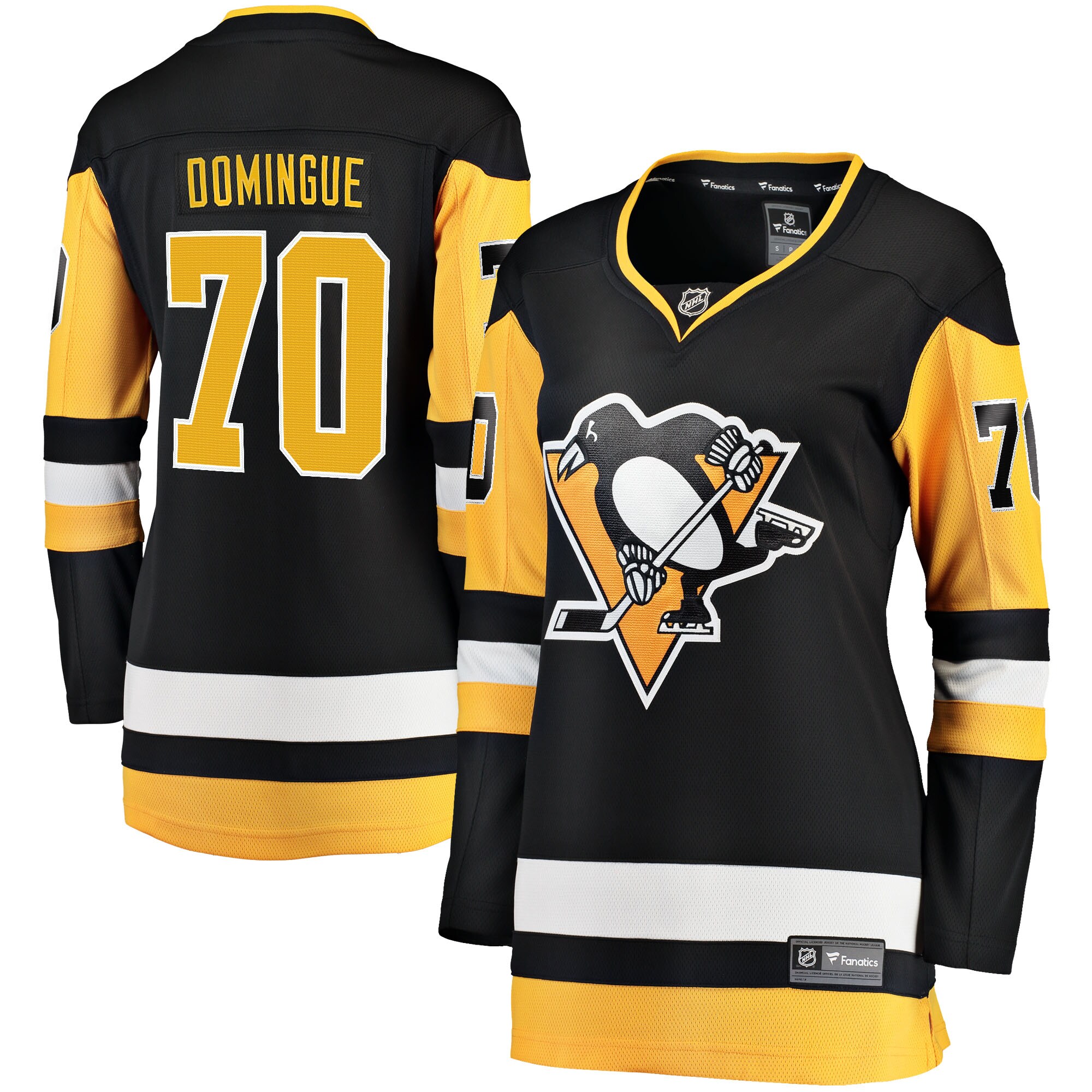 Louis Domingue Pittsburgh Penguins Fanatics Branded Women's Home Breakaway Player Jersey - Black - vstockx