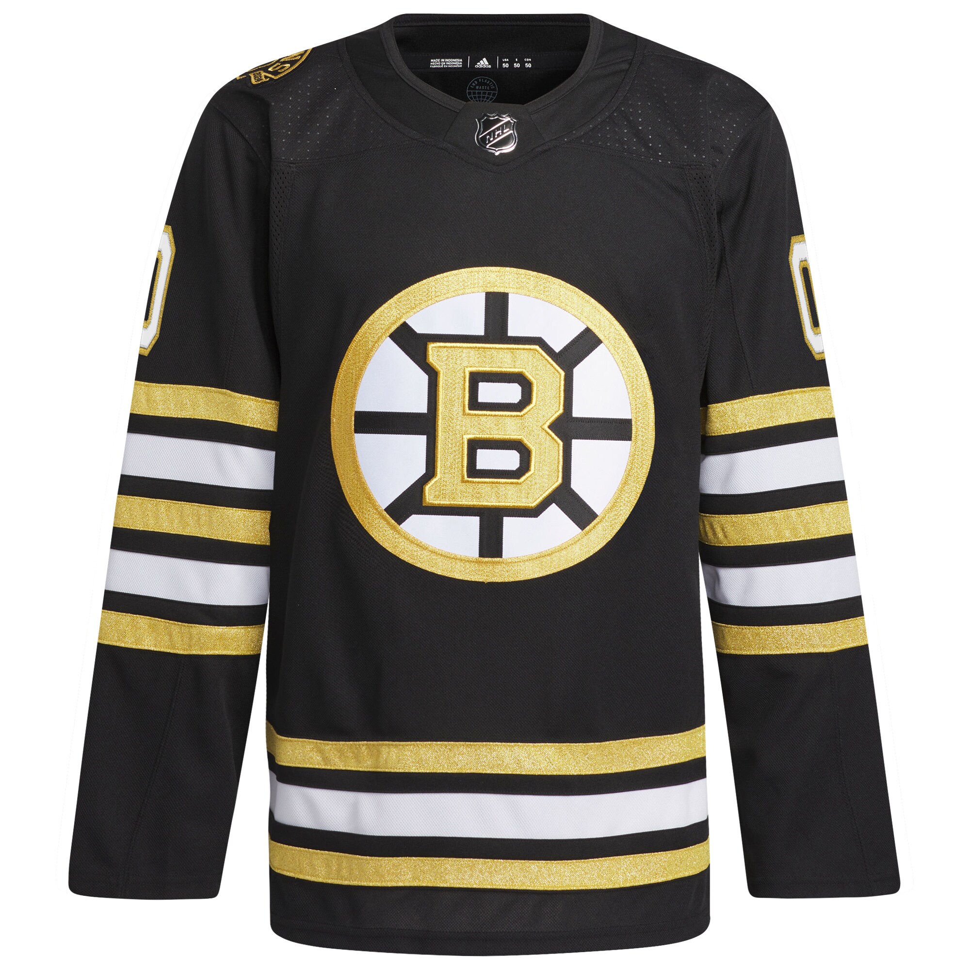 Boston Bruins adidas 100th Anniversary Primegreen Authentic Custom Jersey - Black - vstockx