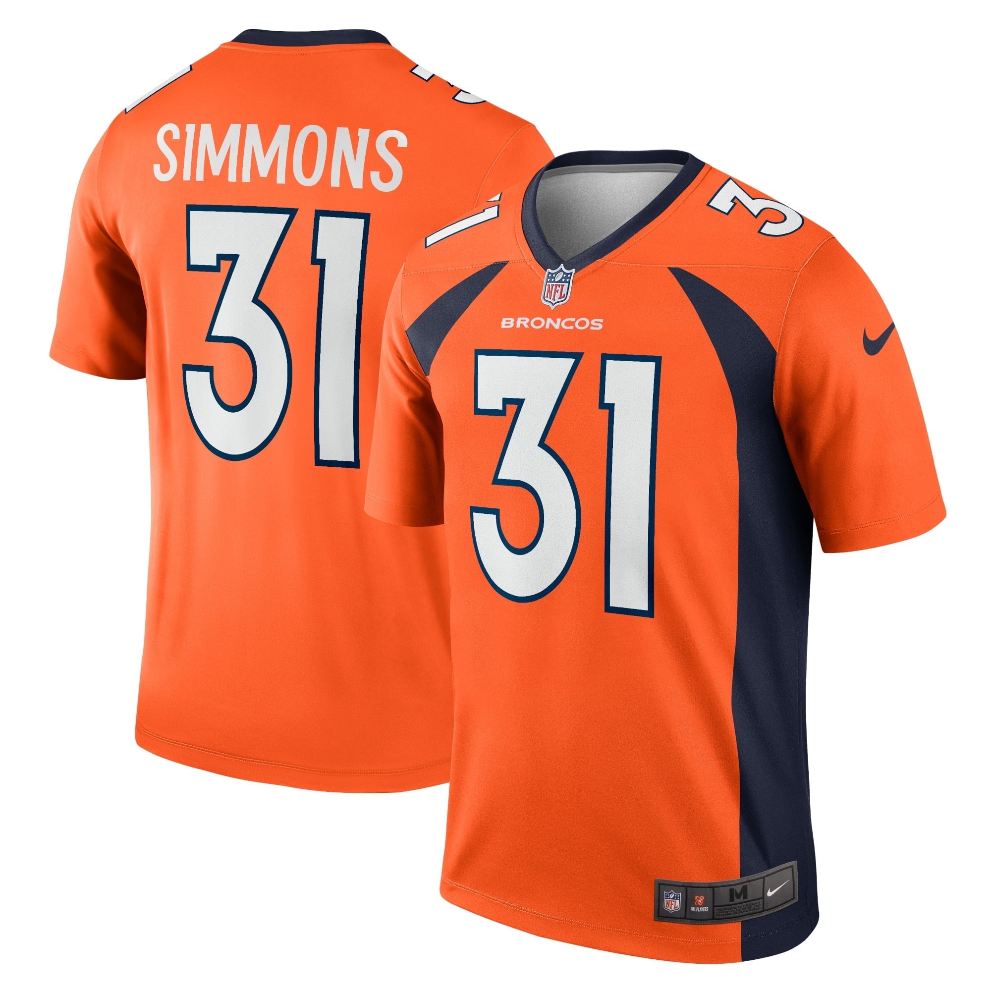 Men's Nike Justin Simmons Orange Denver Broncos Legend Jersey - vstockx