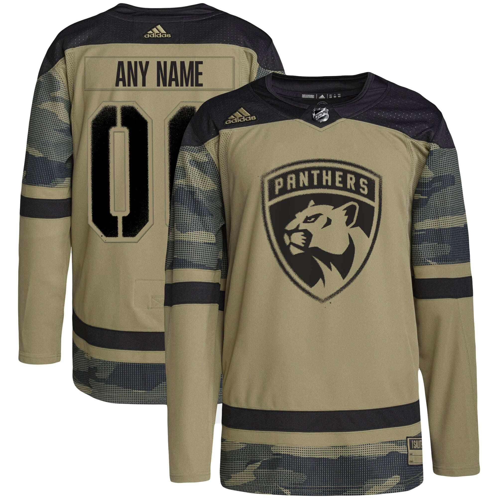 Florida Panthers adidas Military Appreciation Team Authentic Custom Practice Jersey - Camo - vstockx