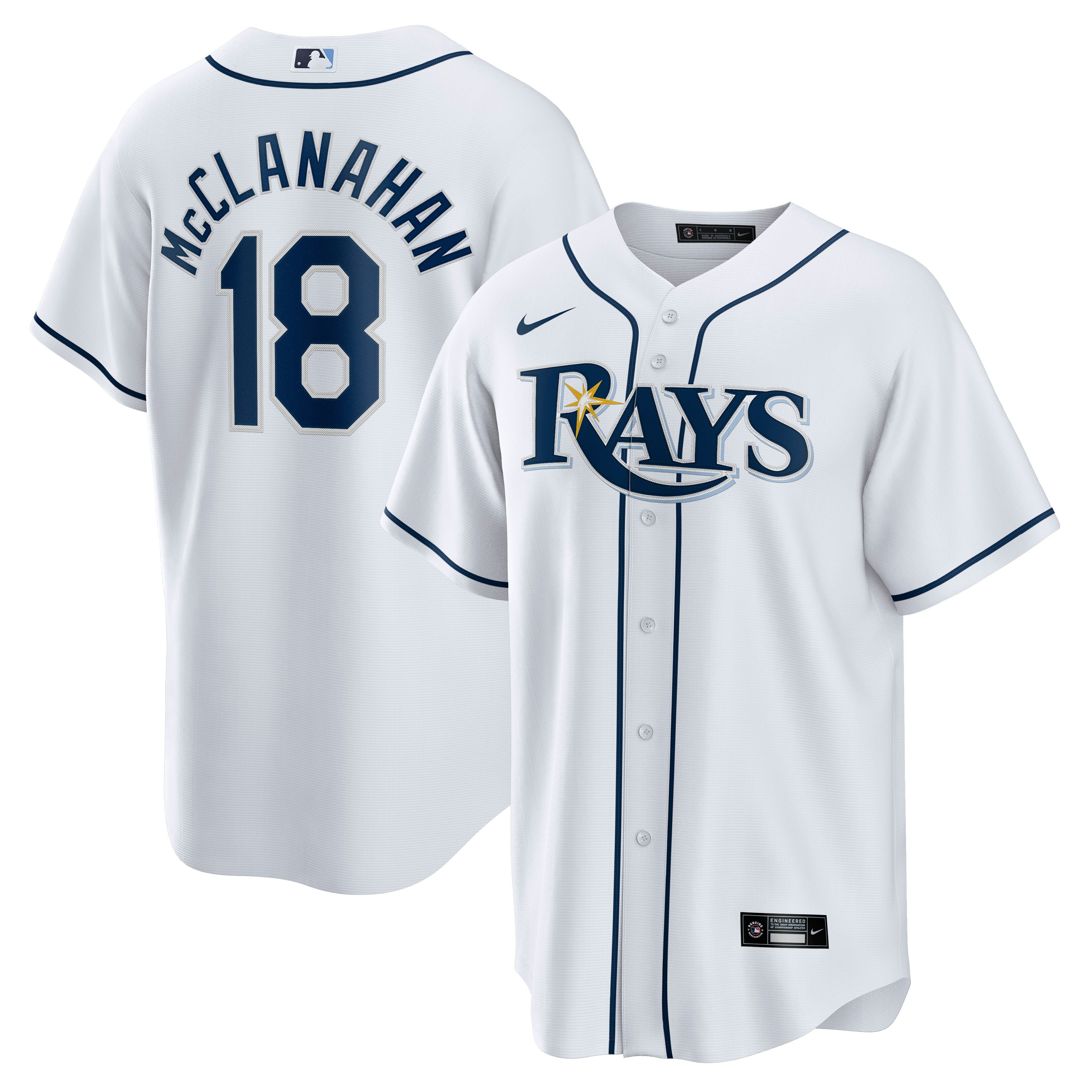 Shane McClanahan Tampa Bay Rays Nike Home Replica Player Jersey - White - vstockx