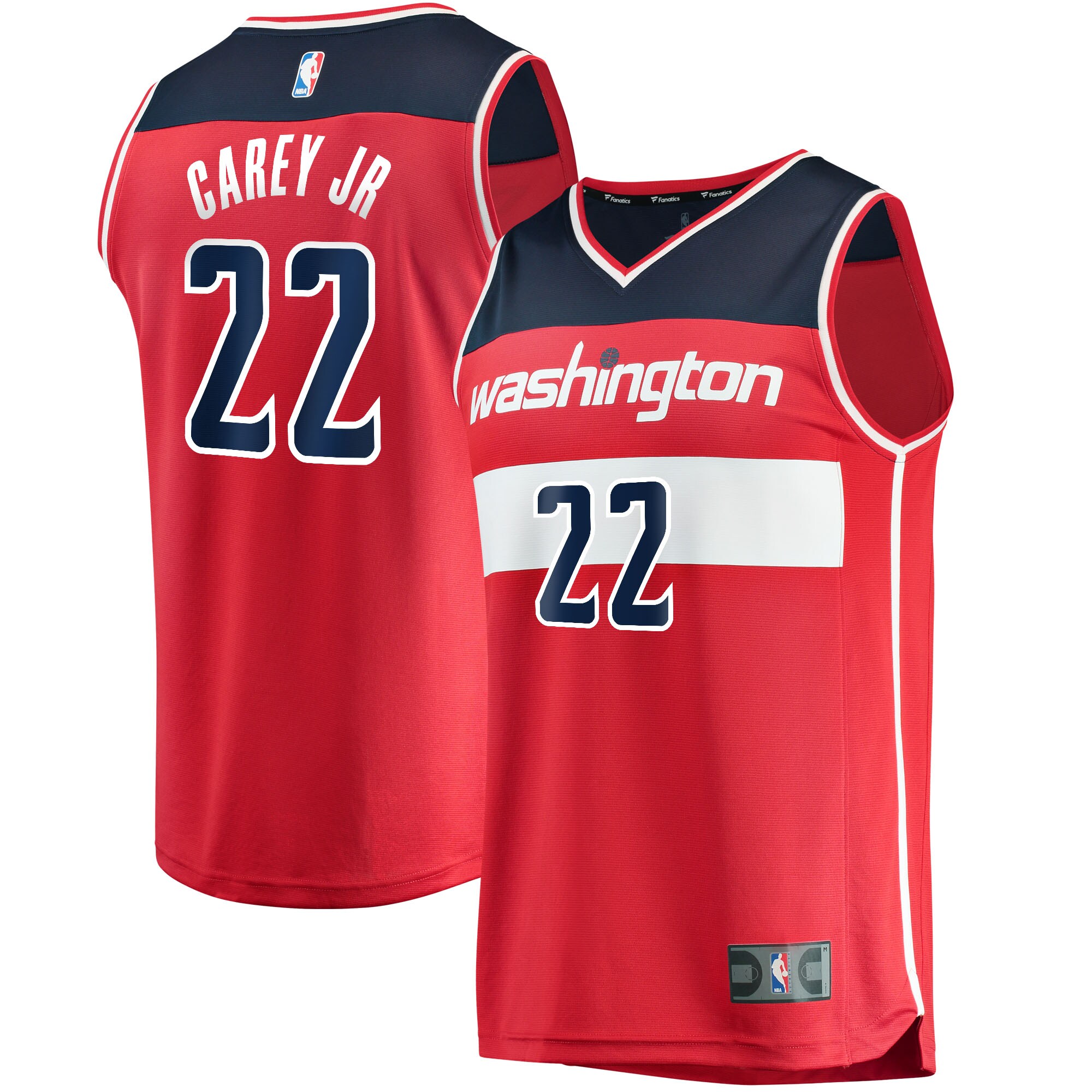 Vernon Carey Jr. Washington Wizards Fanatics Branded 2021/22 Fast Break Replica Jersey - Icon Edition - Red - vstockx