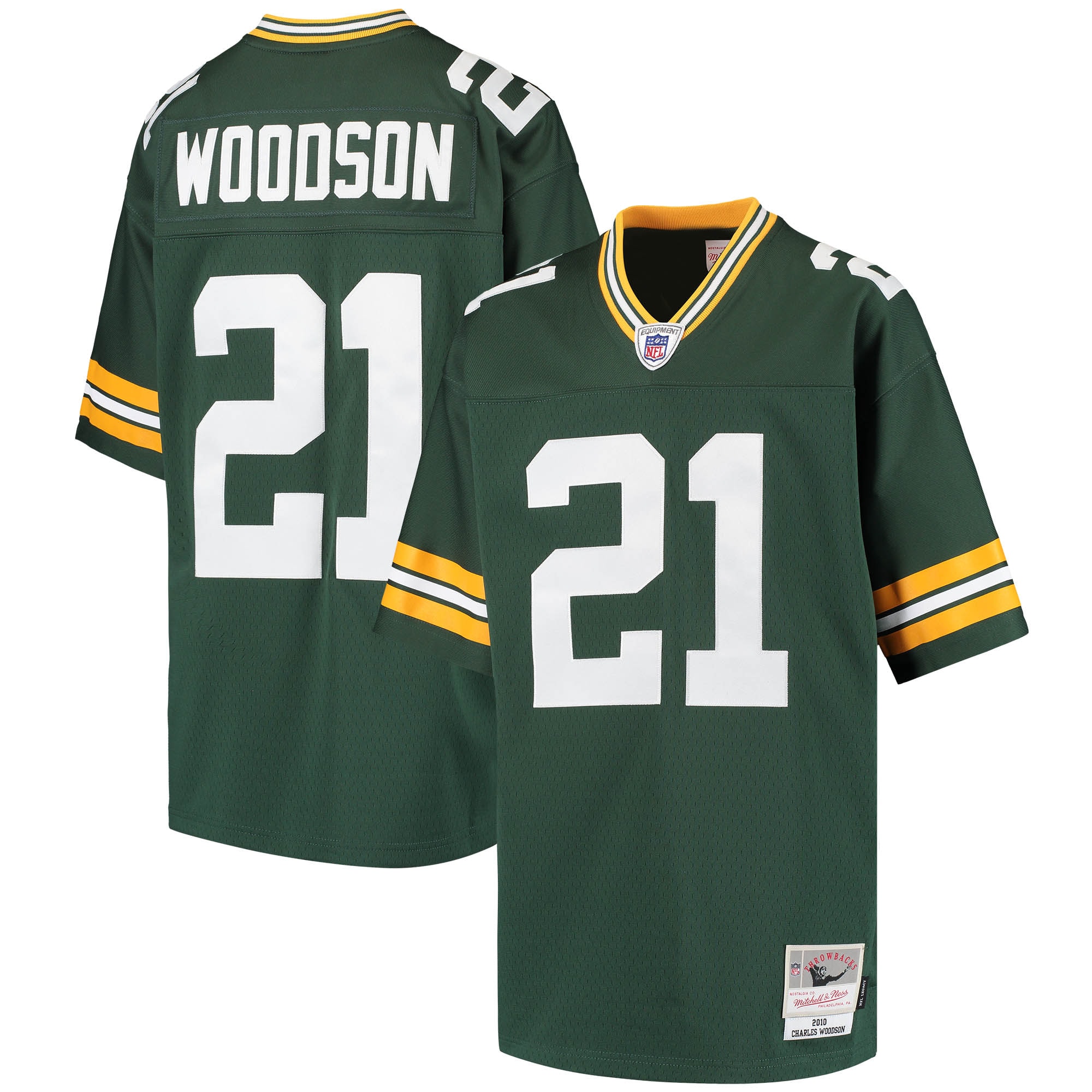Charles Woodson Green Bay Packers Mitchell & Ness Youth Retired Player Legacy Jersey - Green - vstockx
