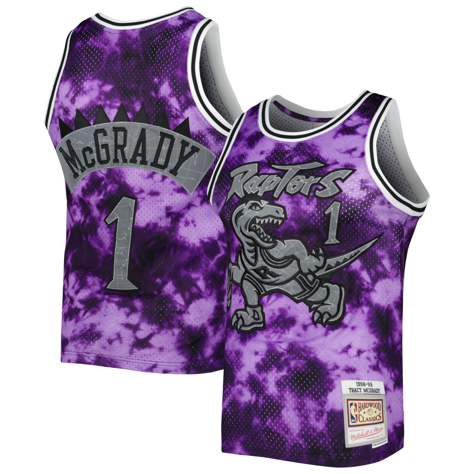Tracy McGrady Toronto Raptors Mitchell & Ness 1998/99 Galaxy Swingman Jersey - Purple - vstockx
