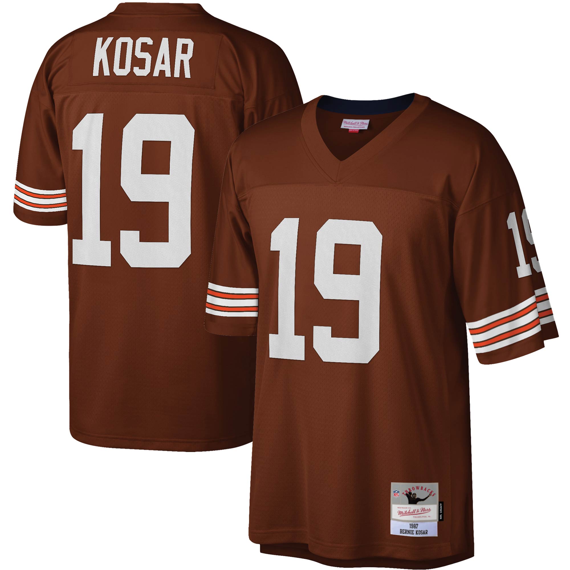 Bernie Kosar Cleveland Browns Mitchell & Ness Legacy Replica Jersey - Brown - vstockx