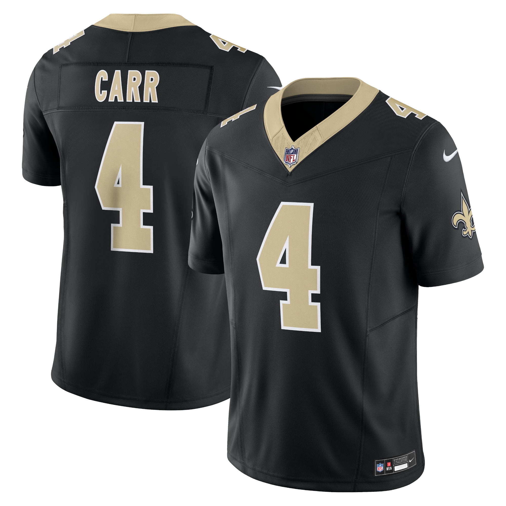Derek Carr New Orleans Saints Nike Vapor F.U.S.E. Limited Jersey - Black - vstockx